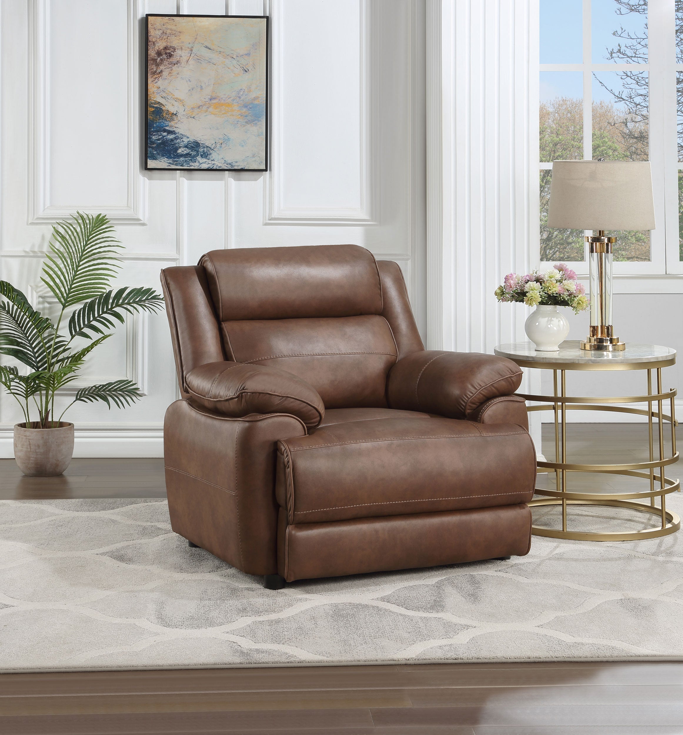 Ellington Upholstered Padded Arm Accent Chair Dark Brown