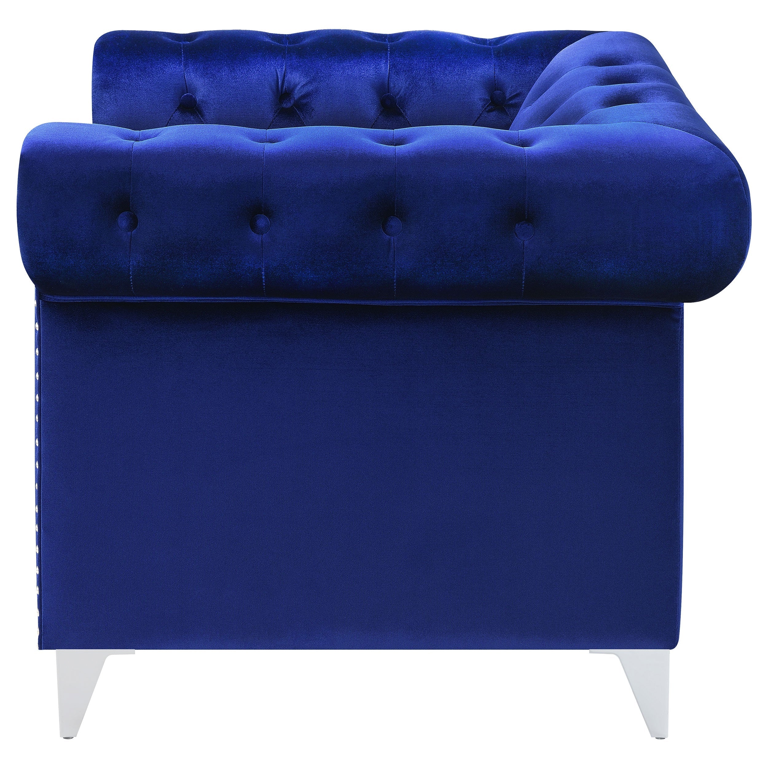 Bleker Tufted Tuxedo Arm Chair Blue