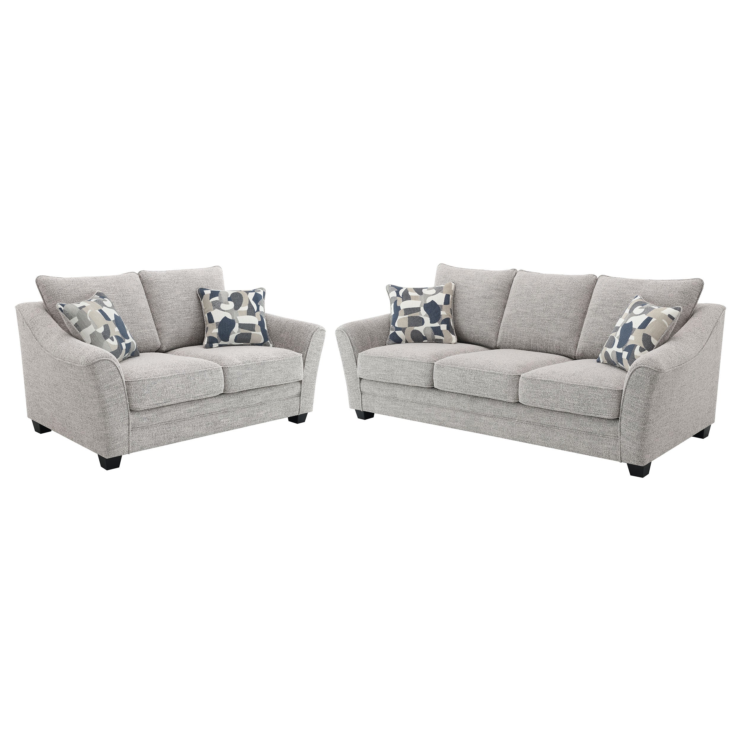 Tomkins  Boucle Upholstered Sofa Set Light Grey