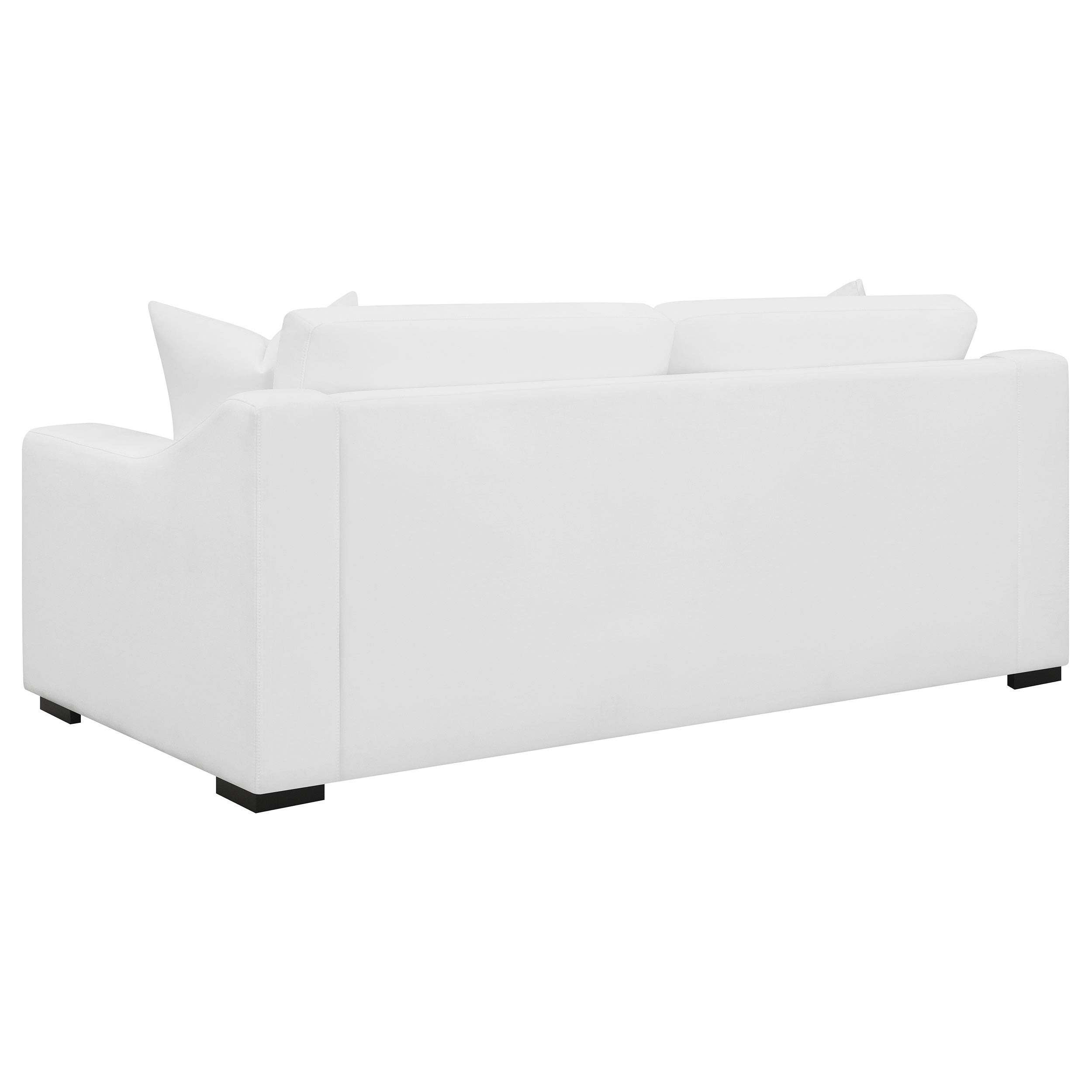 Ashlyn 2-piece Upholstered Sloped Arms Living Room Set White