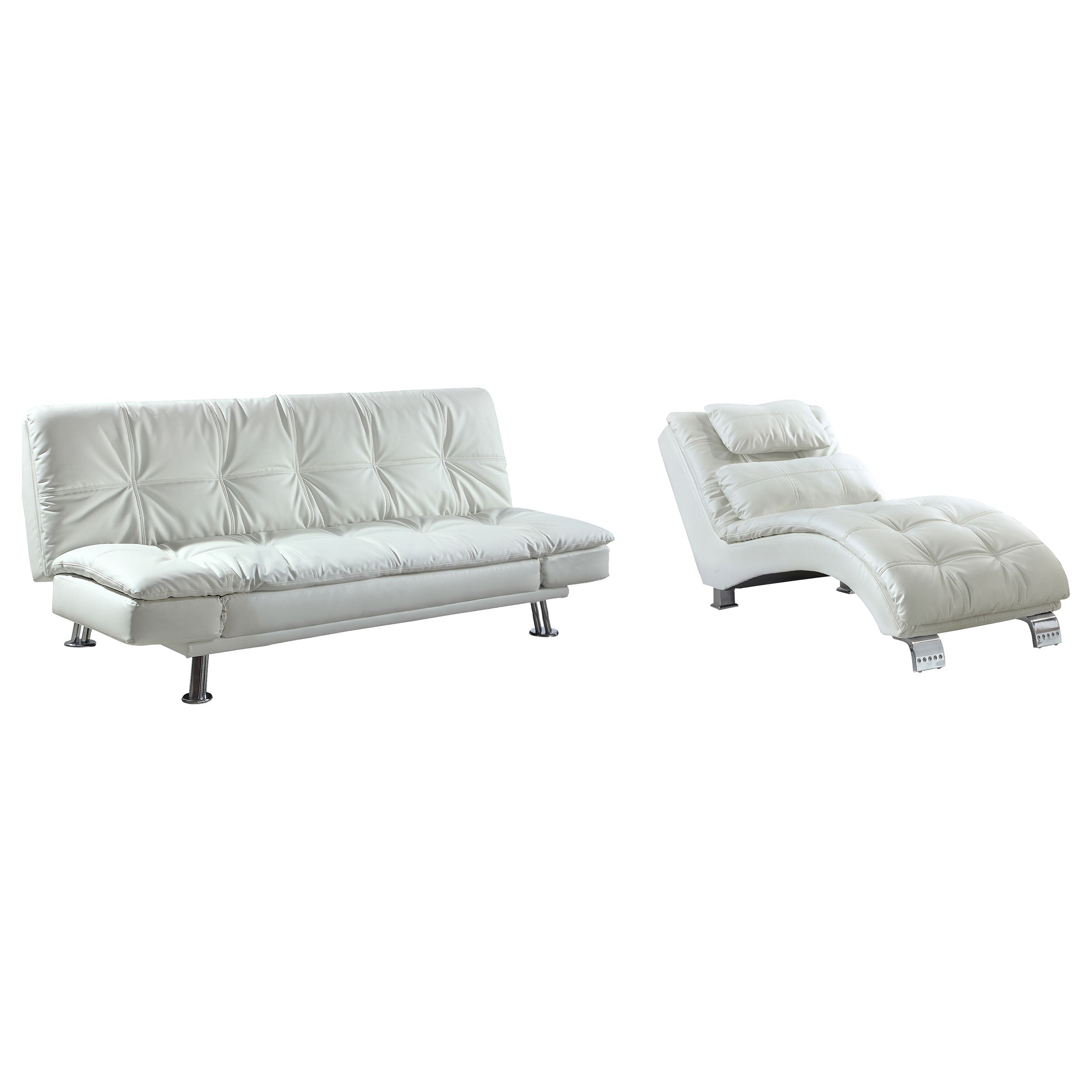 Dilleston Upholstered Chaise White