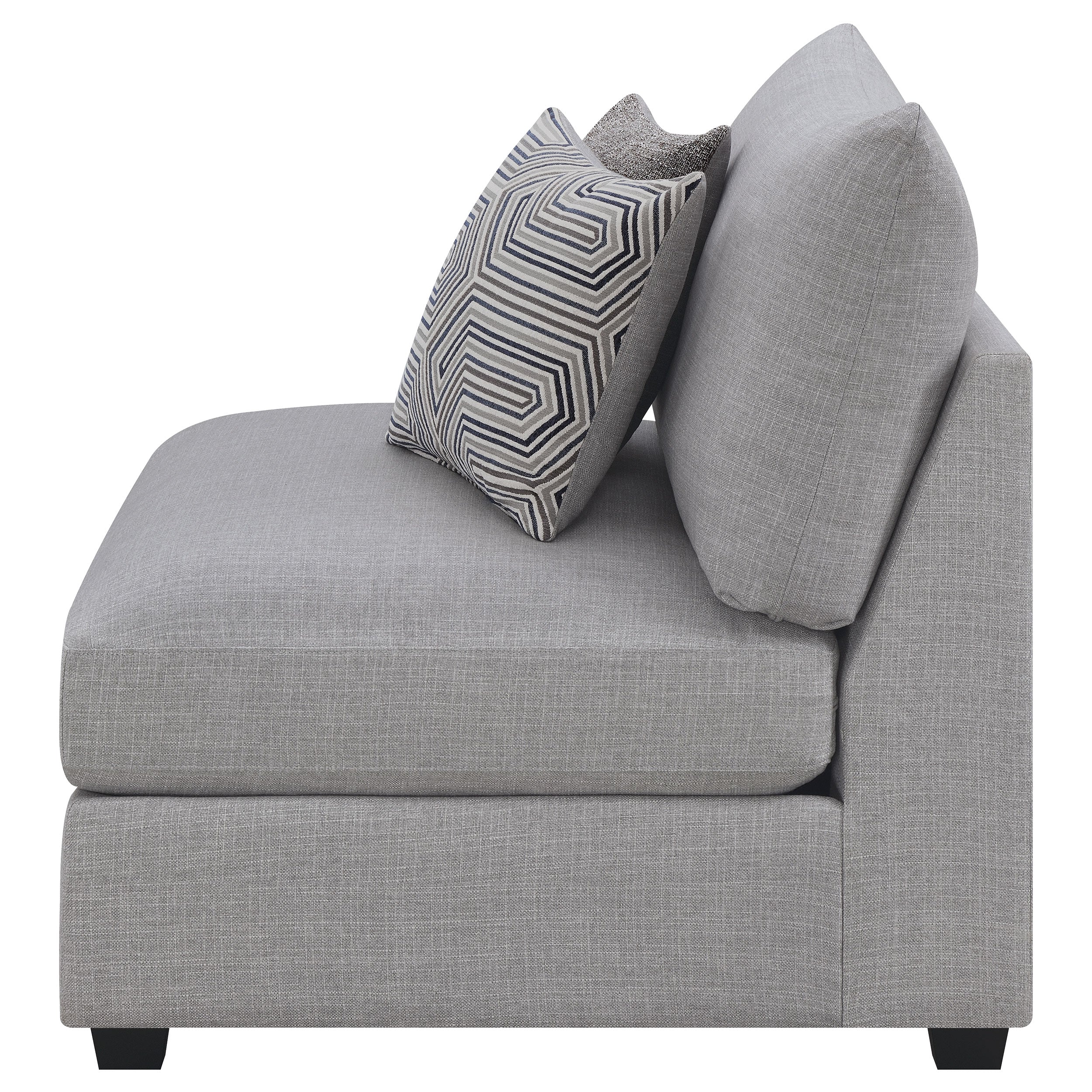 Cambria Upholstered Armless Chair Grey