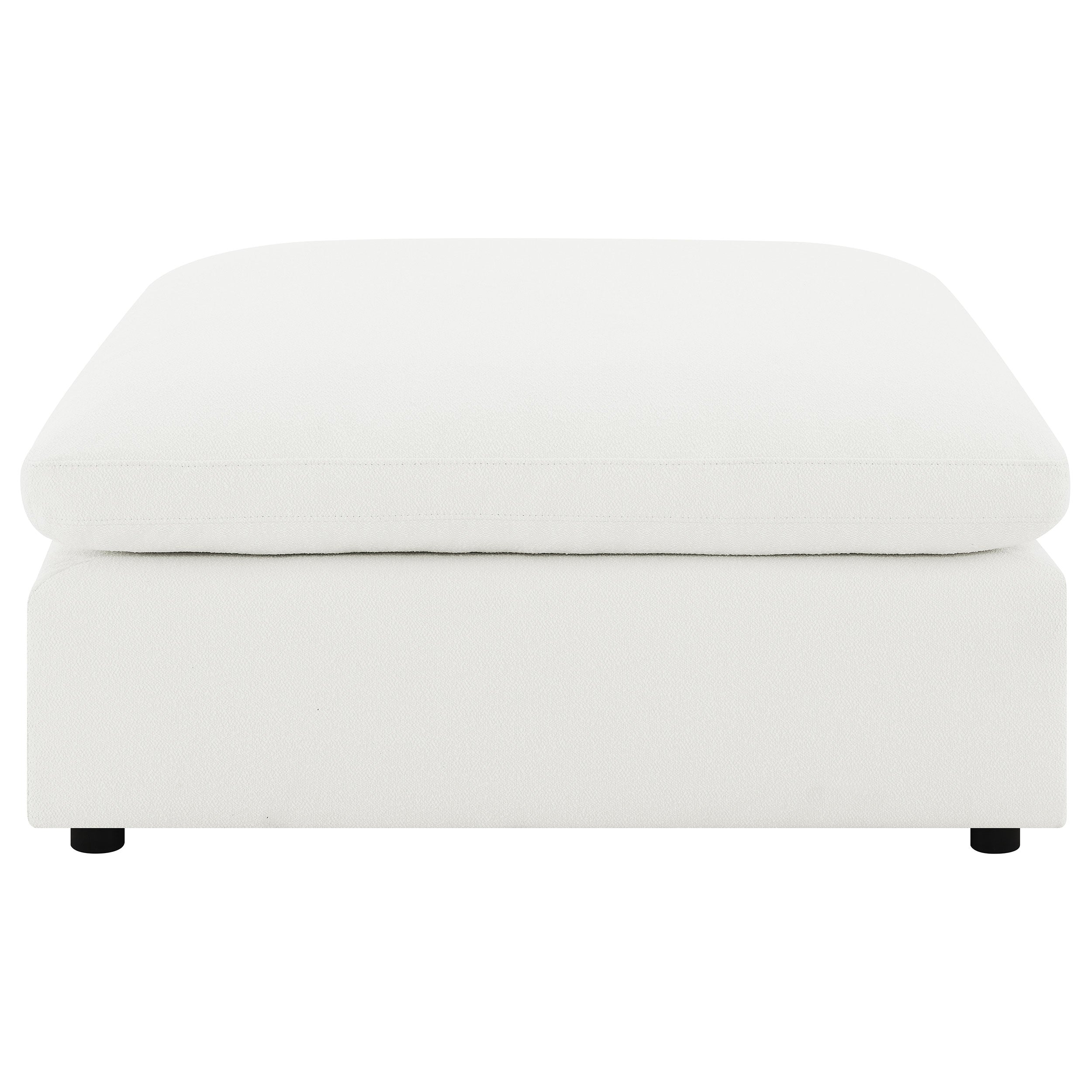 Raleigh Boucle Upholstered Ottoman Ivory