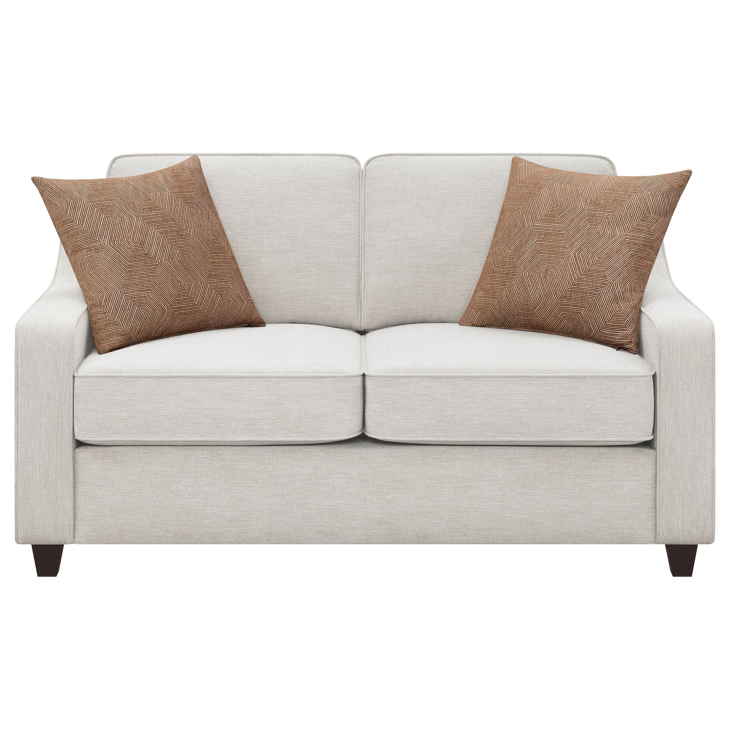 Christine Upholstered Cushion Back Loveseat Beige