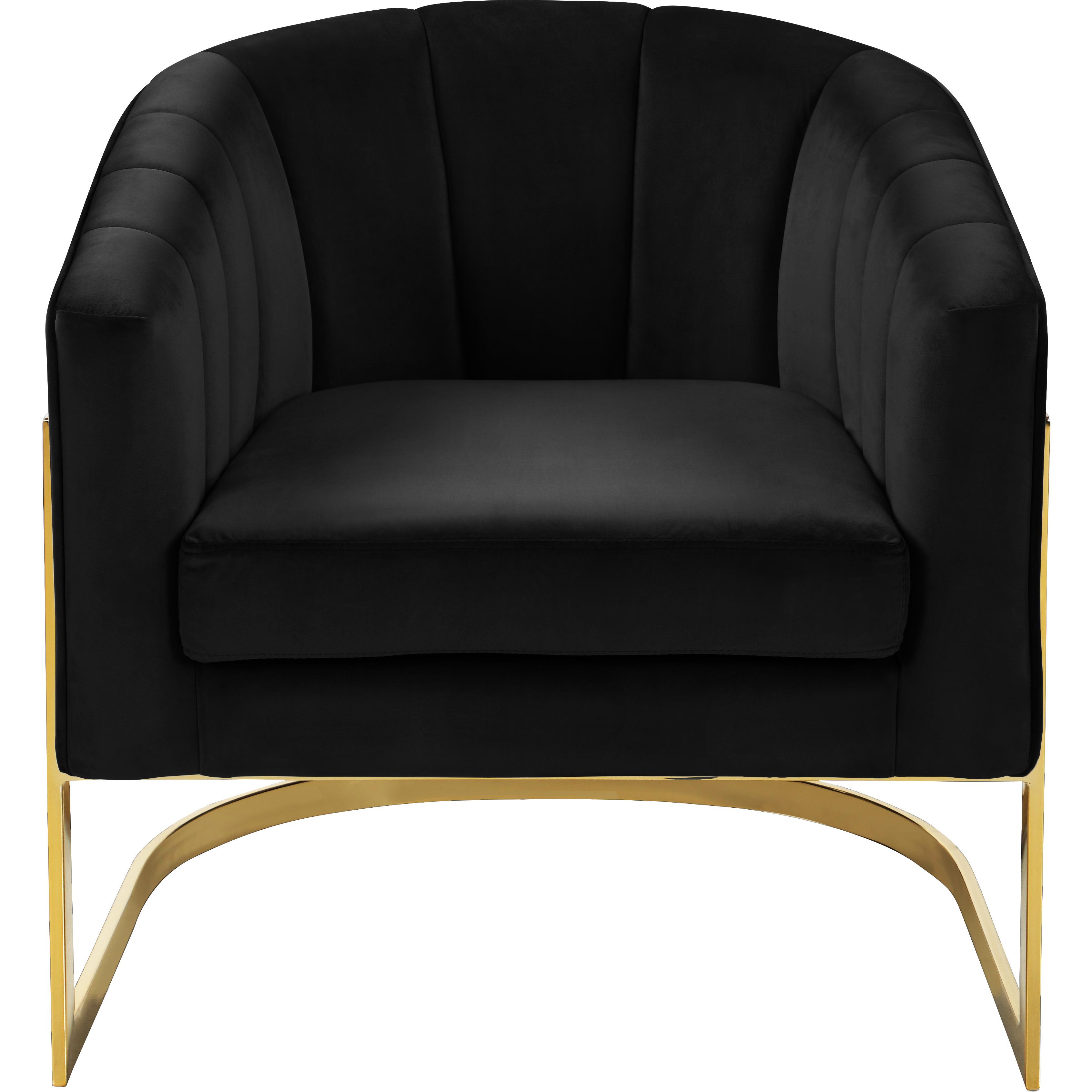 Meridian Carter Black Velvet Accent Chair