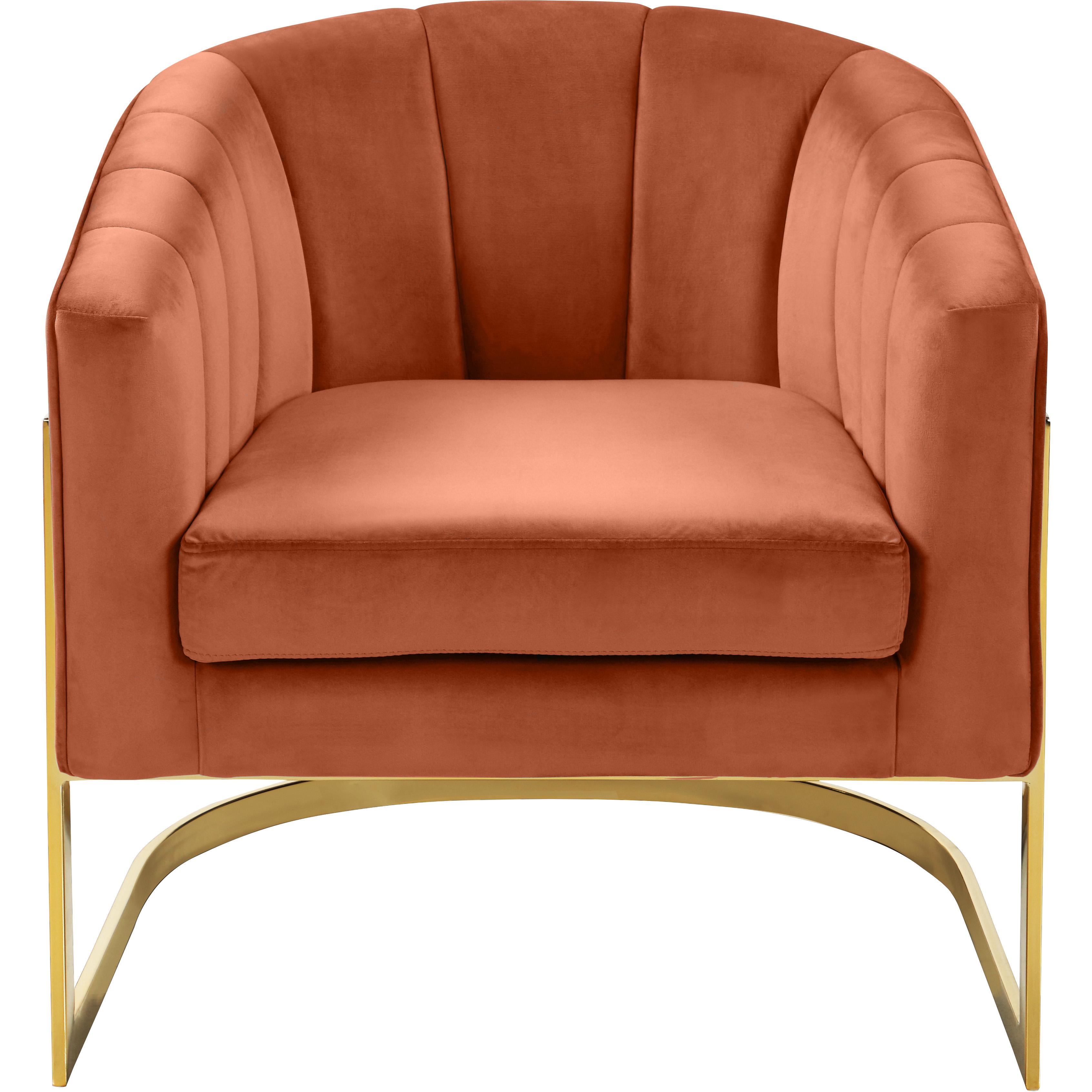 Meridian Carter Cognac Velvet Accent Chair