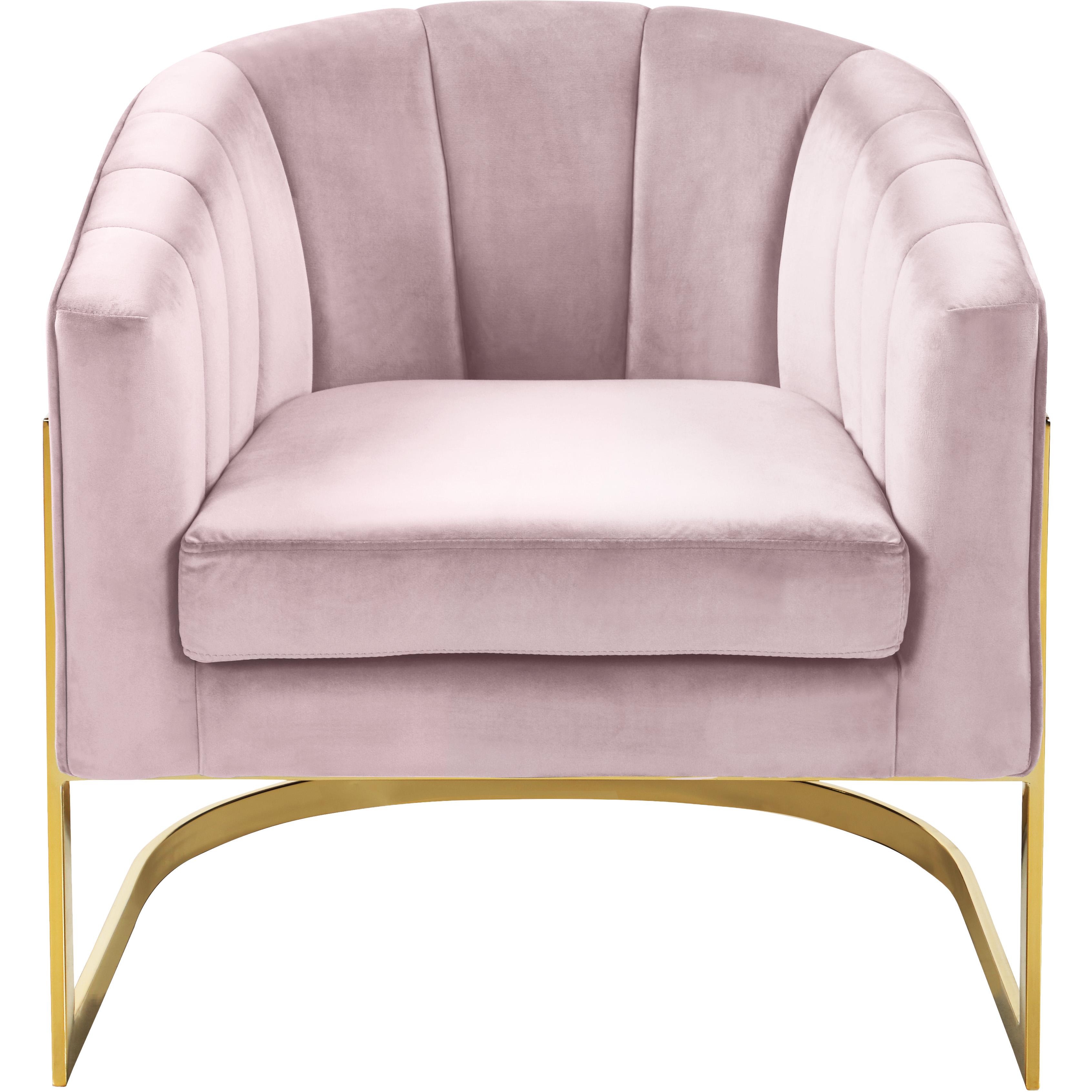 Meridian Carter Pink Velvet Accent Chair