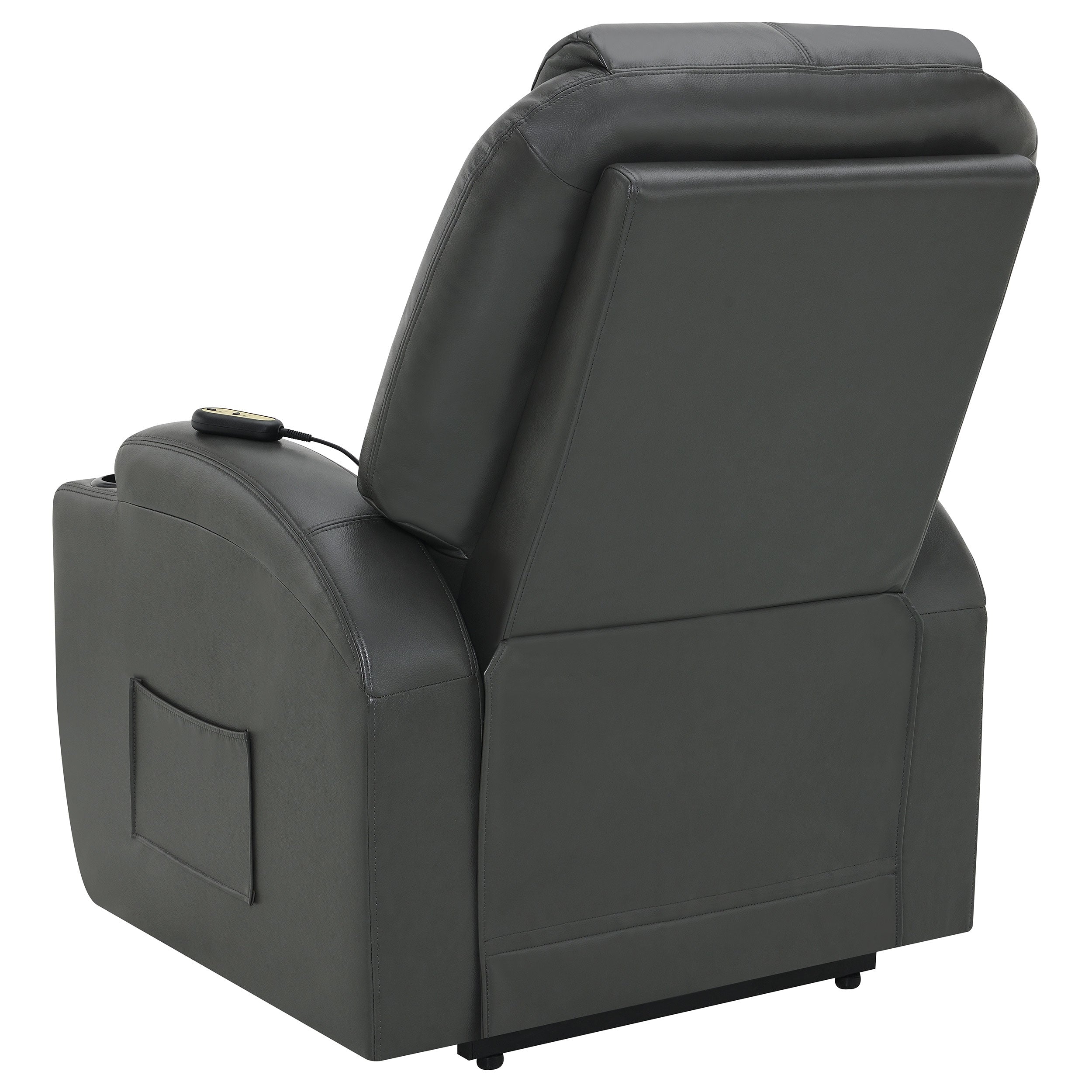 Sanger Upholstered Power Lift Recliner Chair with Massage Charcoal Grey