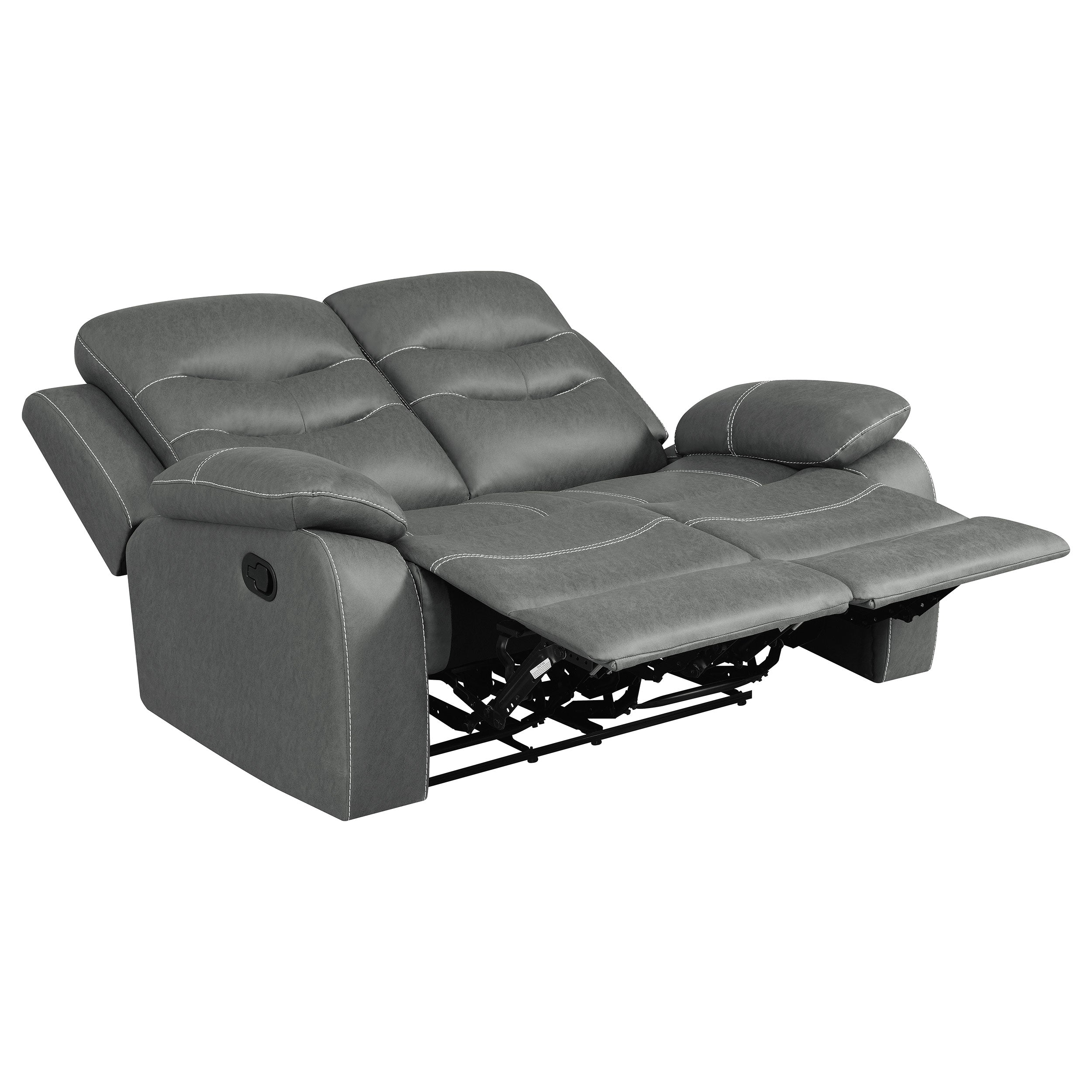 Nova Upholstered Motion Reclining Loveseat Dark Grey