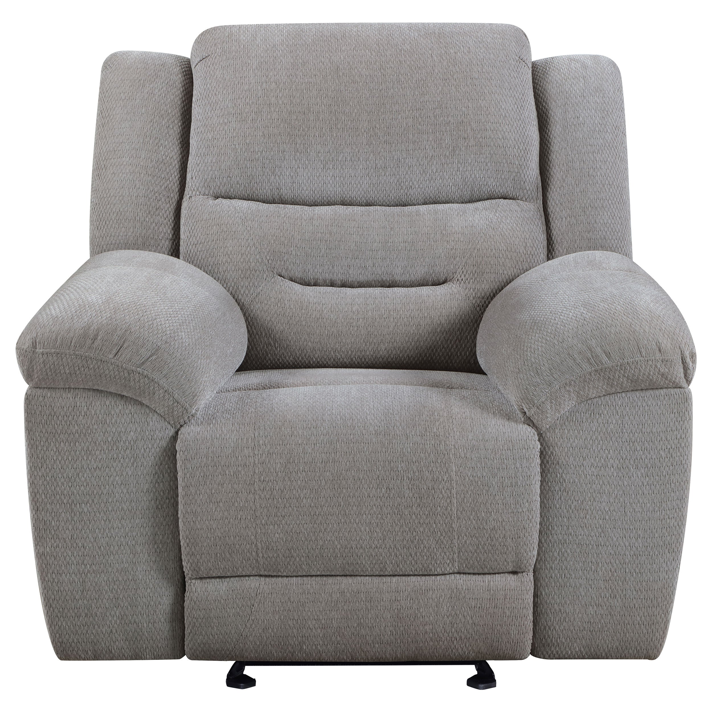 Gilson Chenille Upholstered Reclining Glider Recliner Grey