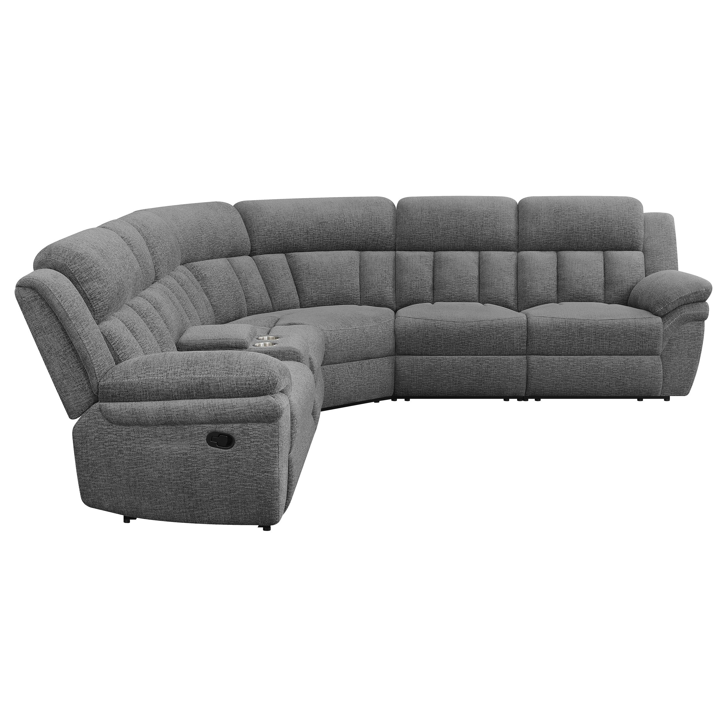 Bahrain 6-piece Upholstered Motion Sectional Charcoal