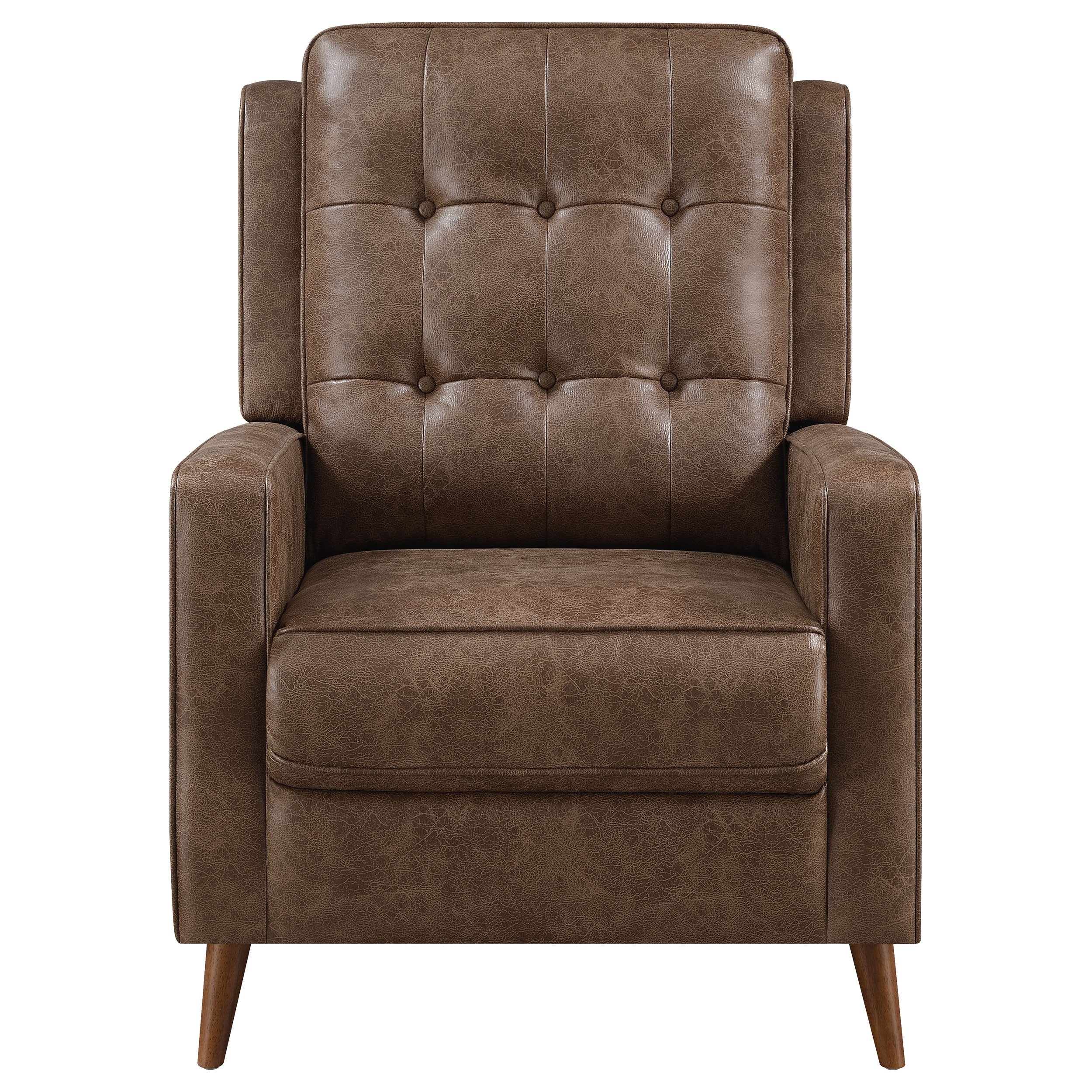 Davidson Upholstered Tufted Push Back Recliner Brown