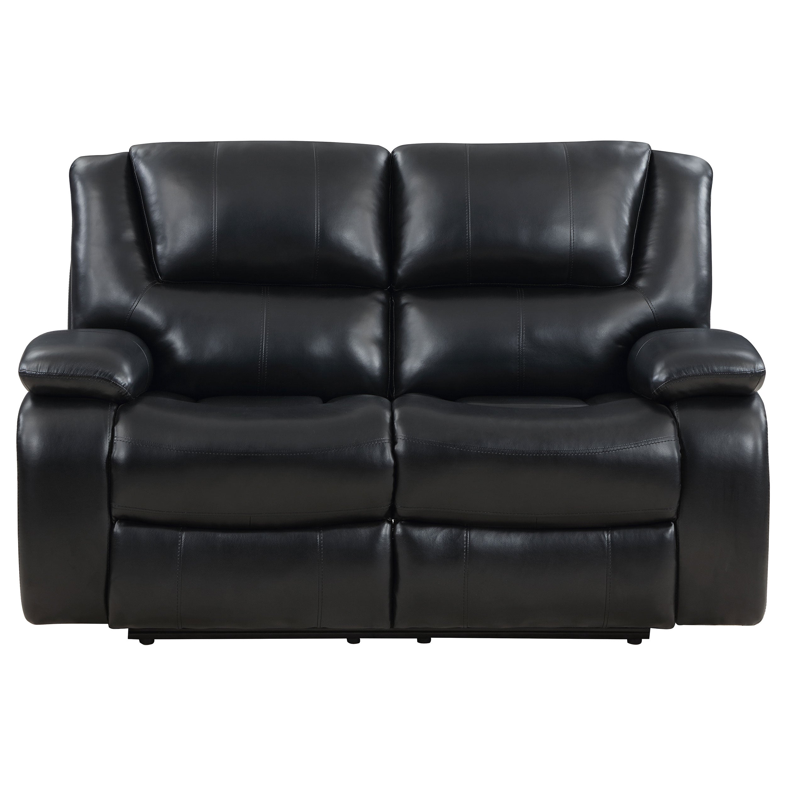 Camila Upholstered Motion Reclining Loveseat Black