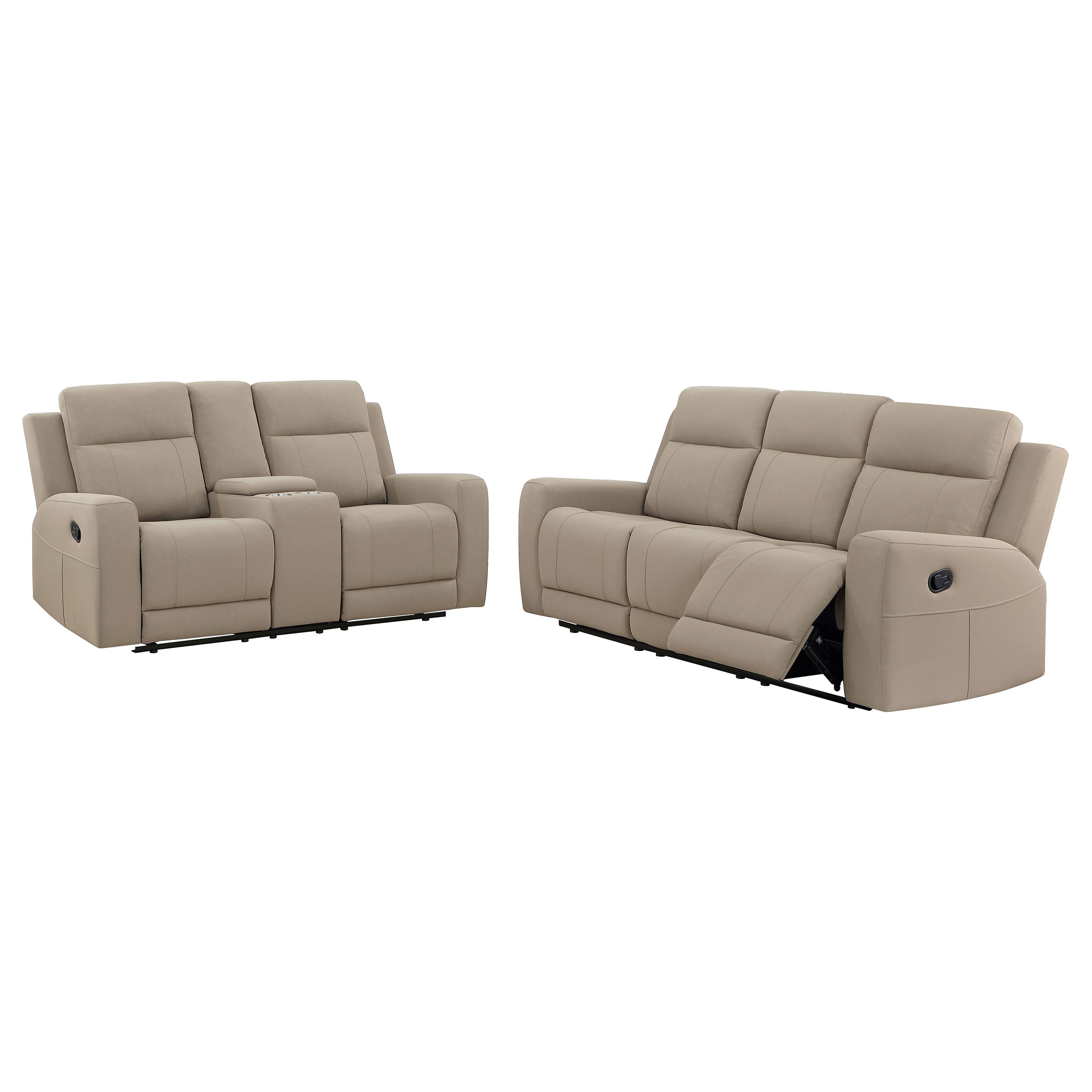 Brentwood  Upholstered Reclining Sofa Set Taupe