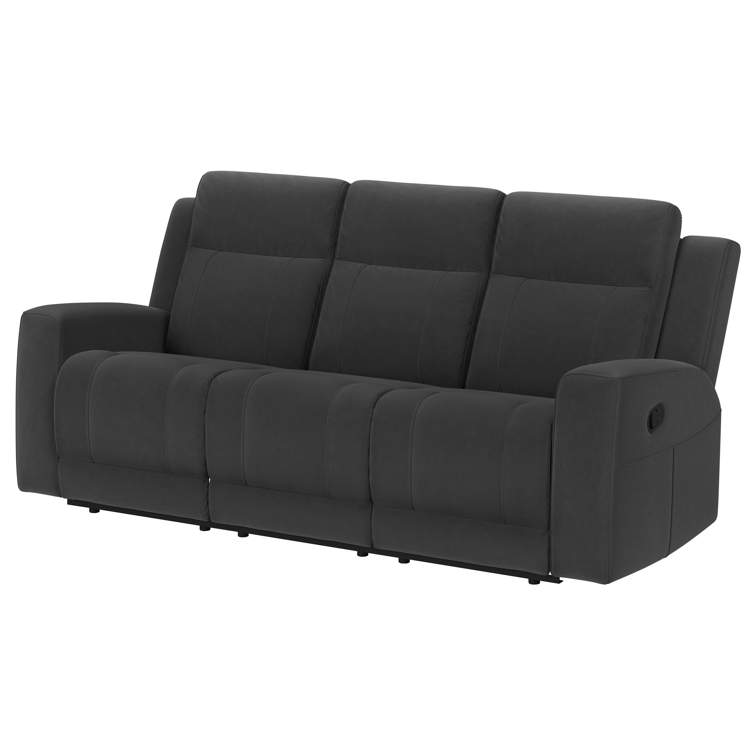 Brentwood Upholstered Motion Reclining Sofa Dark Charcoal