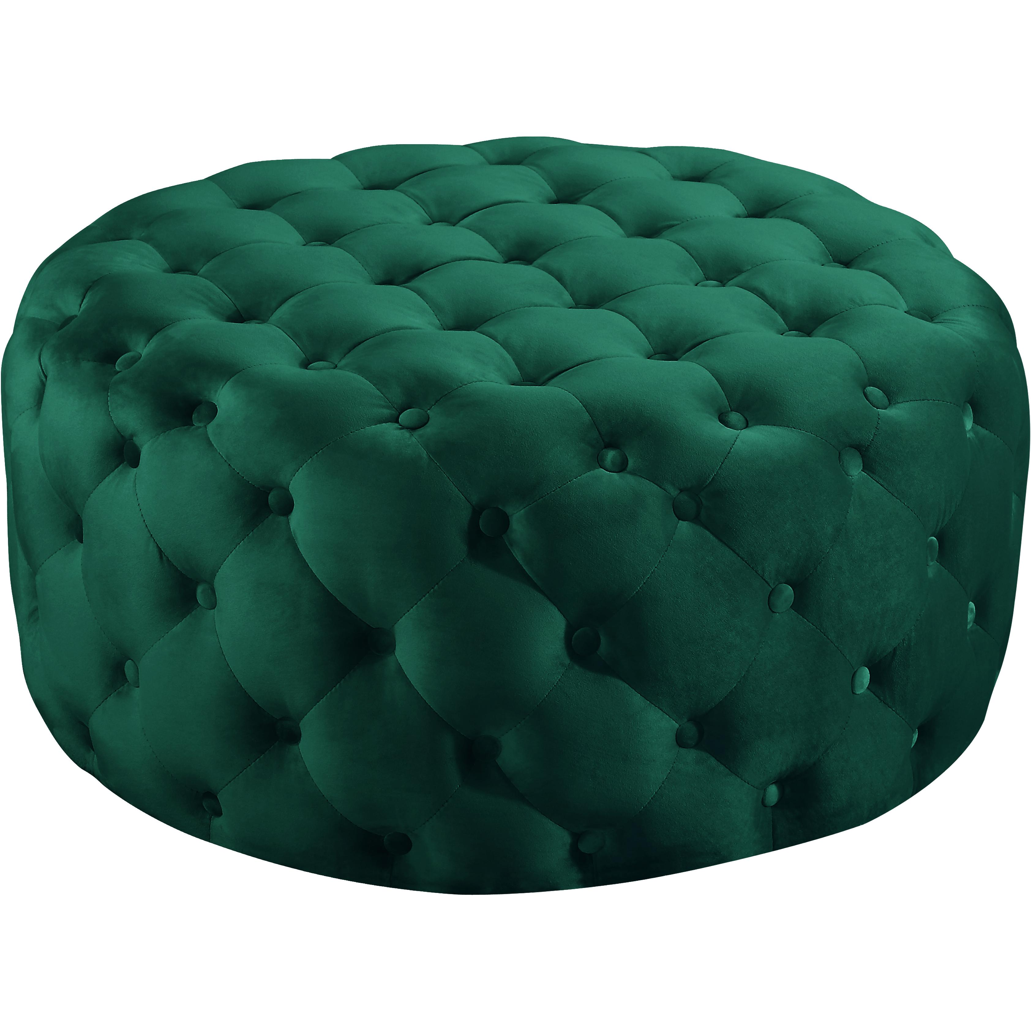 Meridian Addison Green Velvet Ottoman/Bench