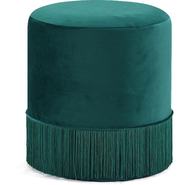 Meridian Teddy Green Velvet Ottoman/Stool