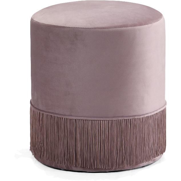 Meridian Teddy Pink Velvet Ottoman/Stool