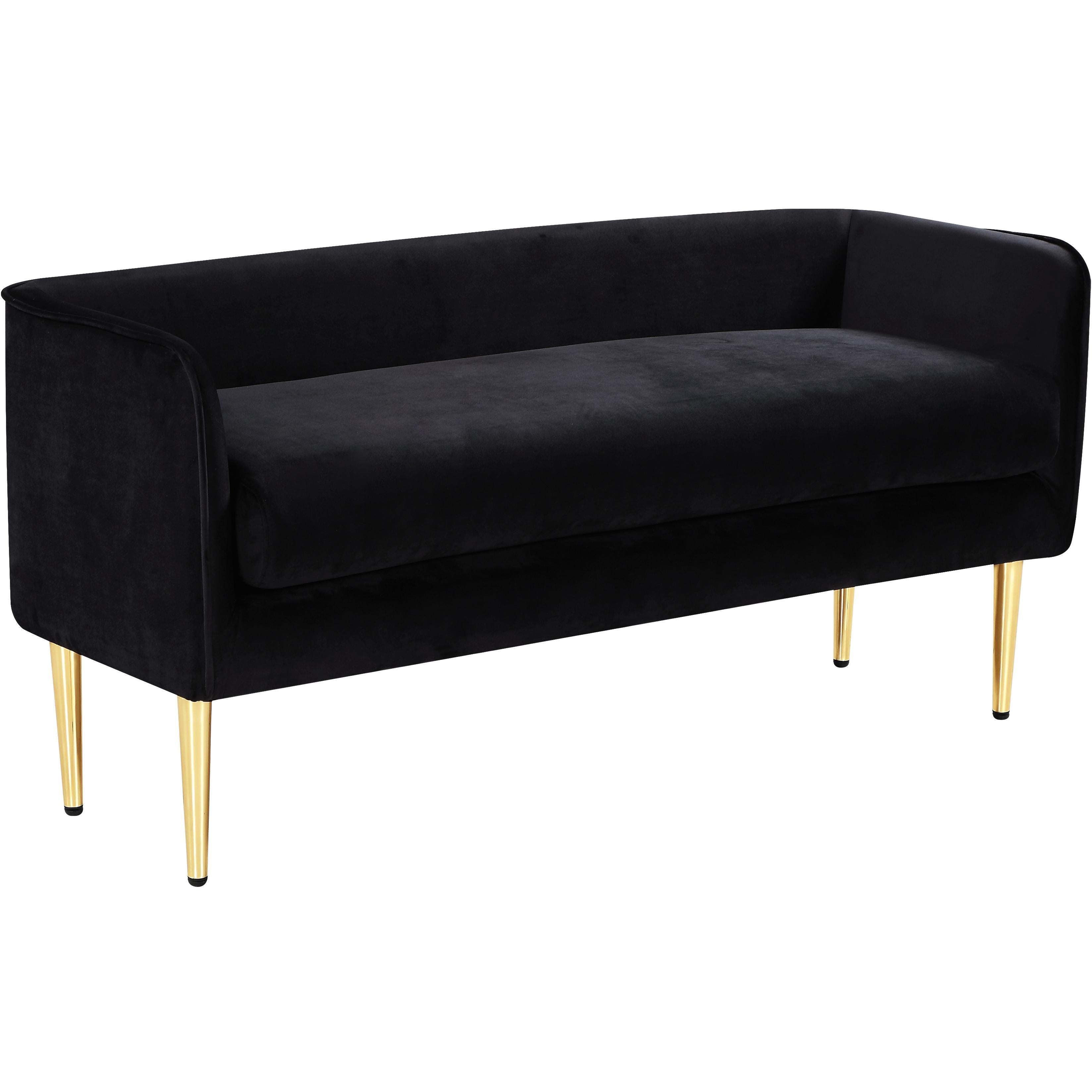 Meridian Audrey Black Velvet Bench