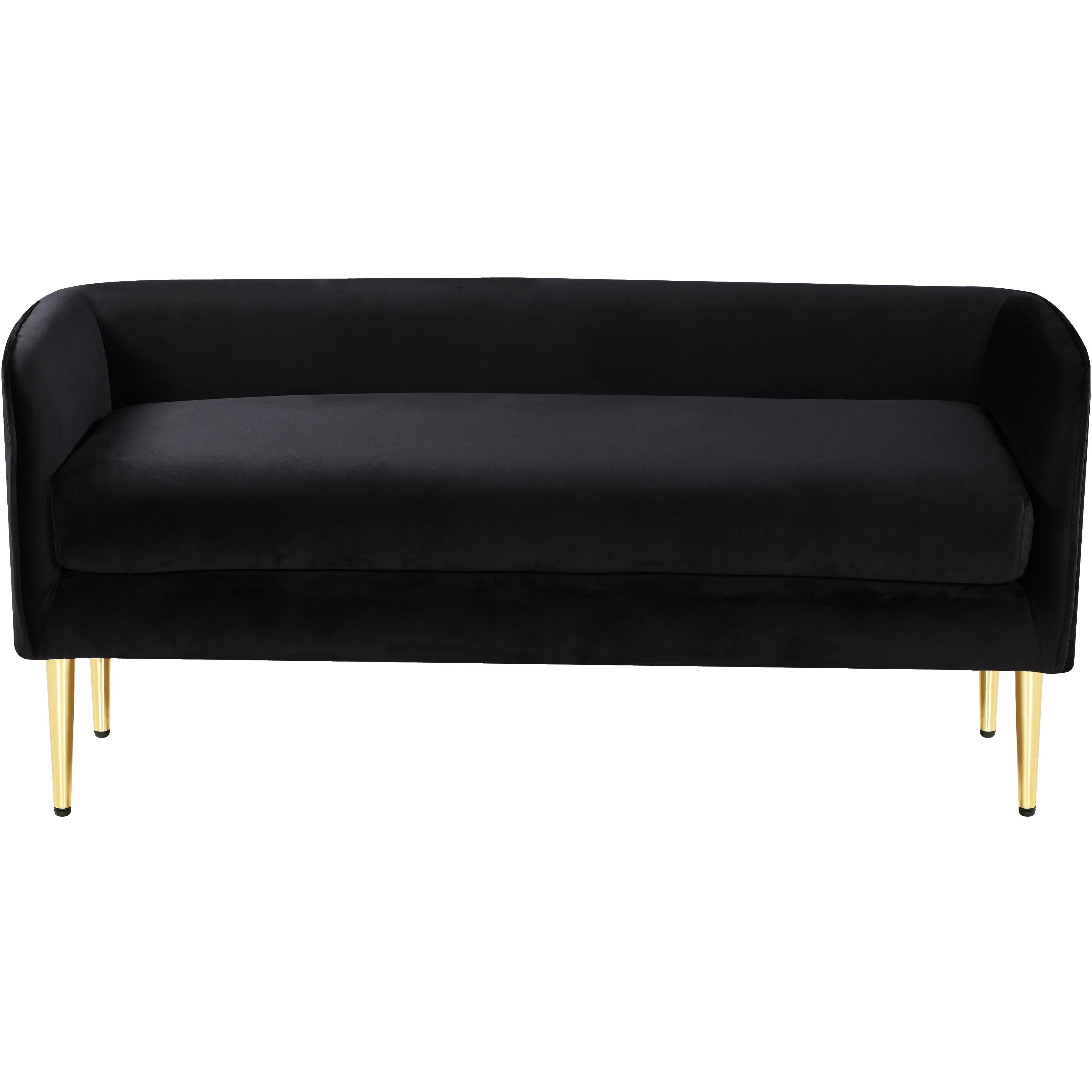 Meridian Audrey Black Velvet Bench