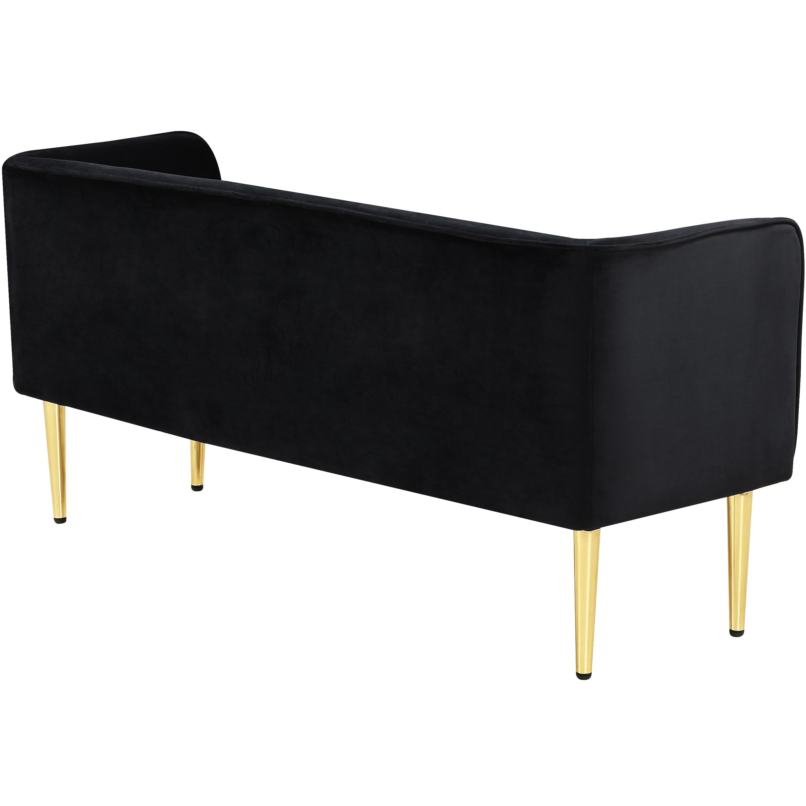 Meridian Audrey Black Velvet Bench