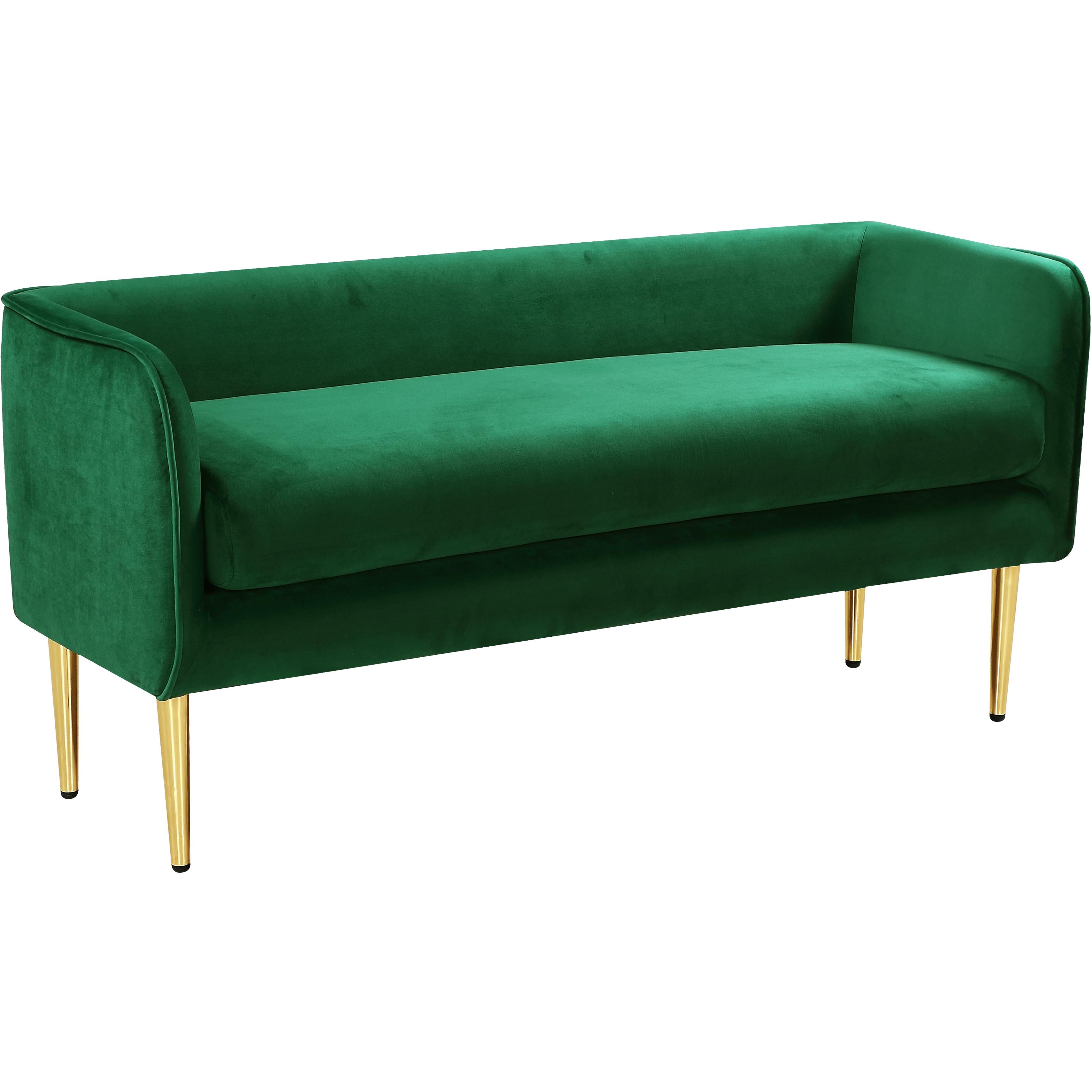 Meridian Audrey Green Velvet Bench