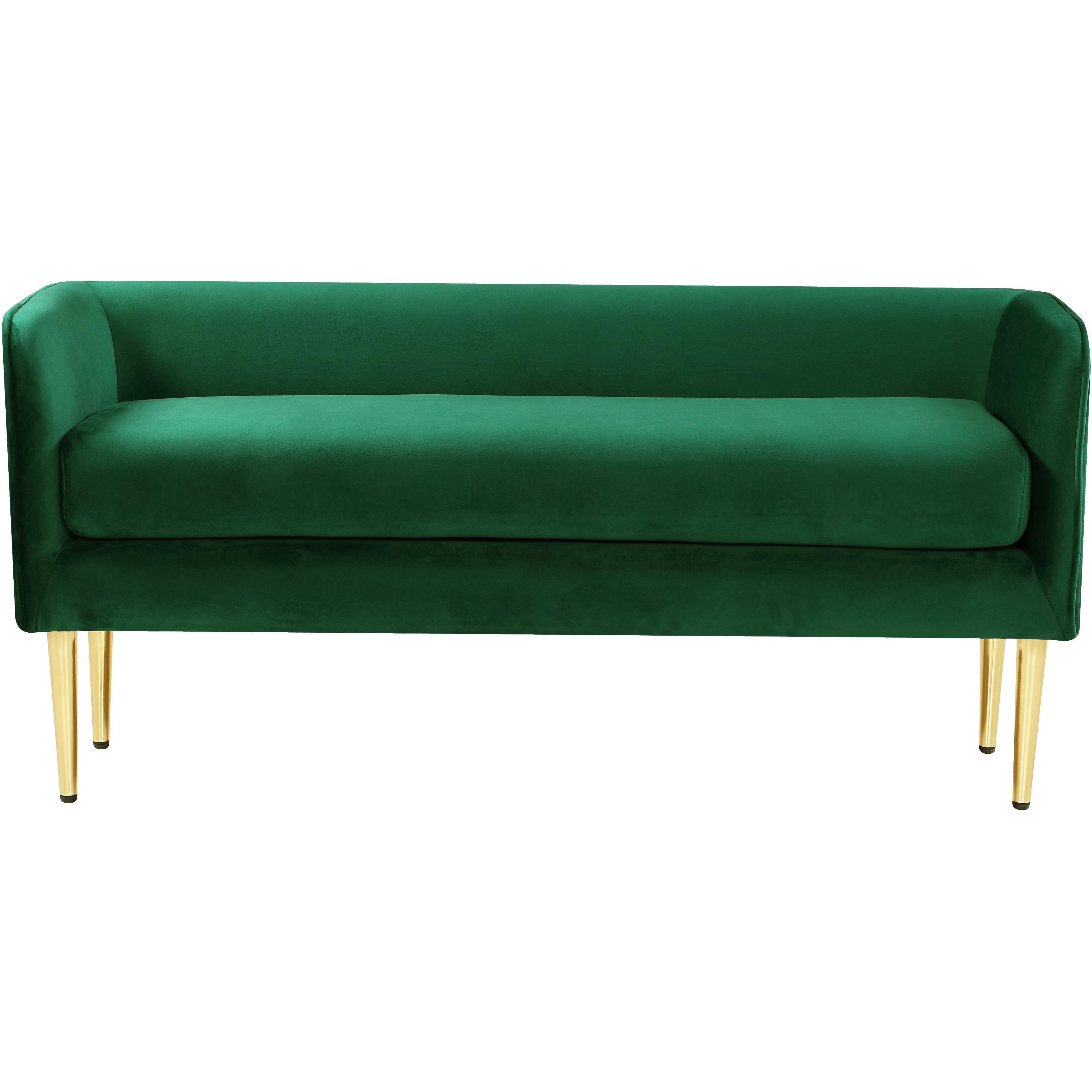 Meridian Audrey Green Velvet Bench