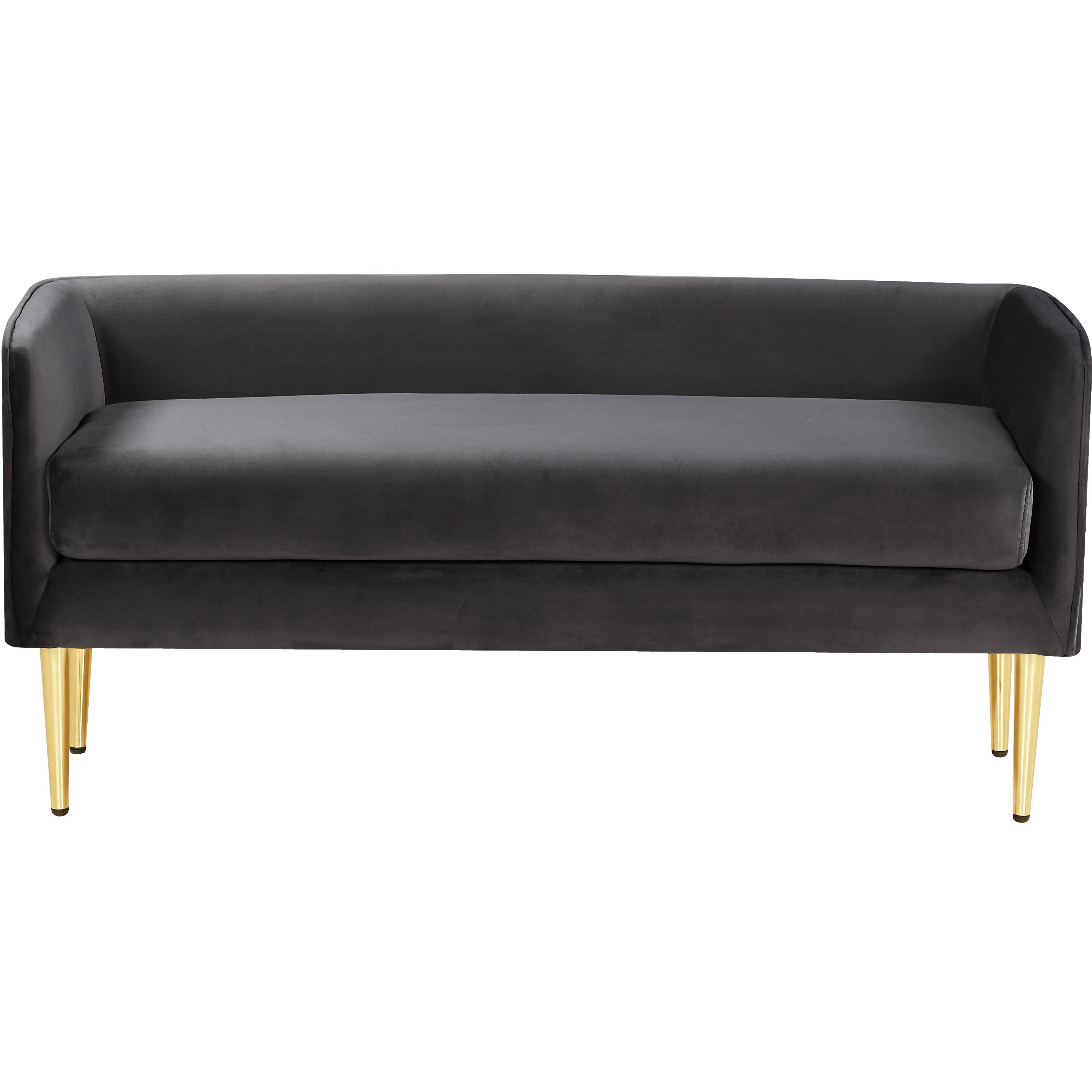 Meridian Audrey Grey Velvet Bench