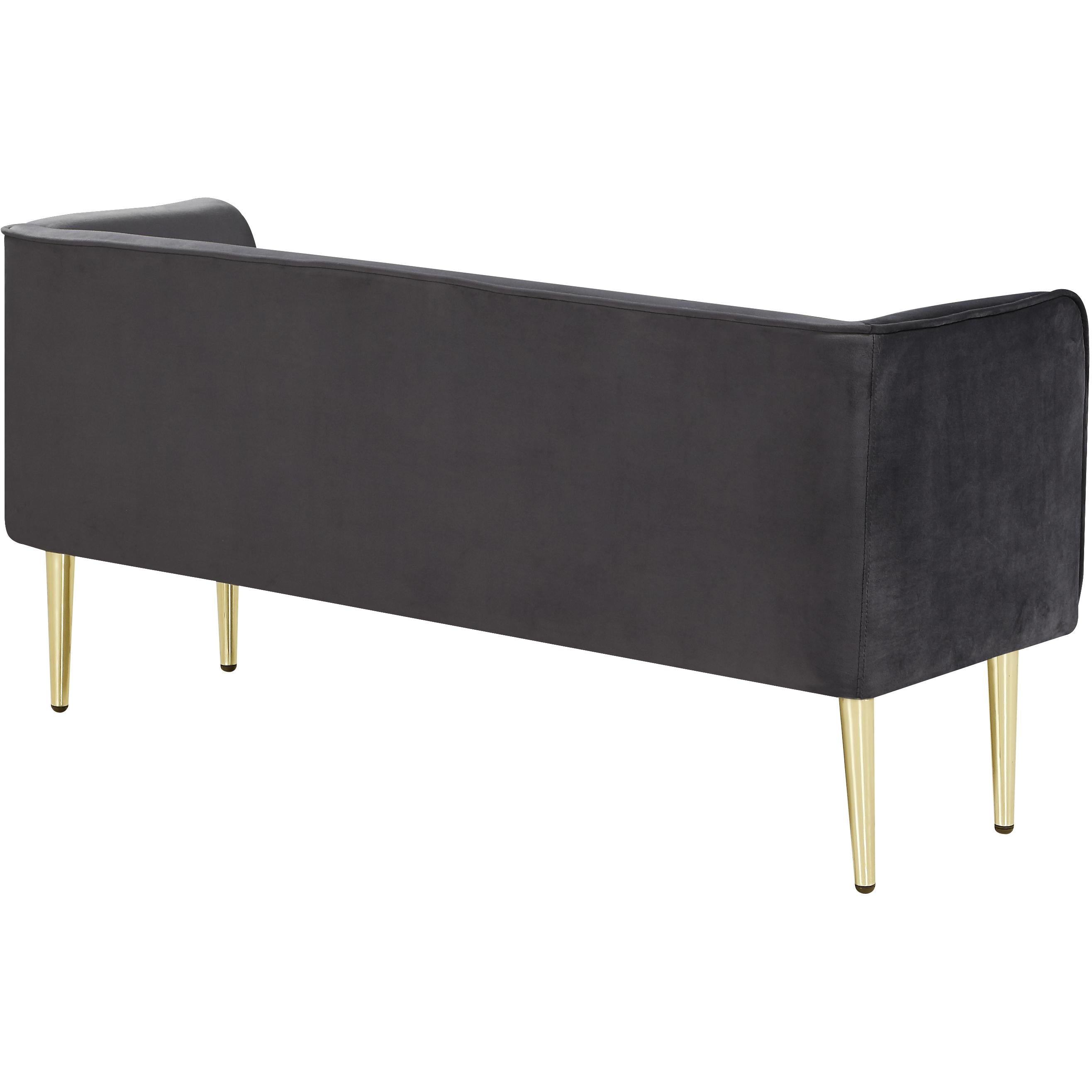 Meridian Audrey Grey Velvet Bench