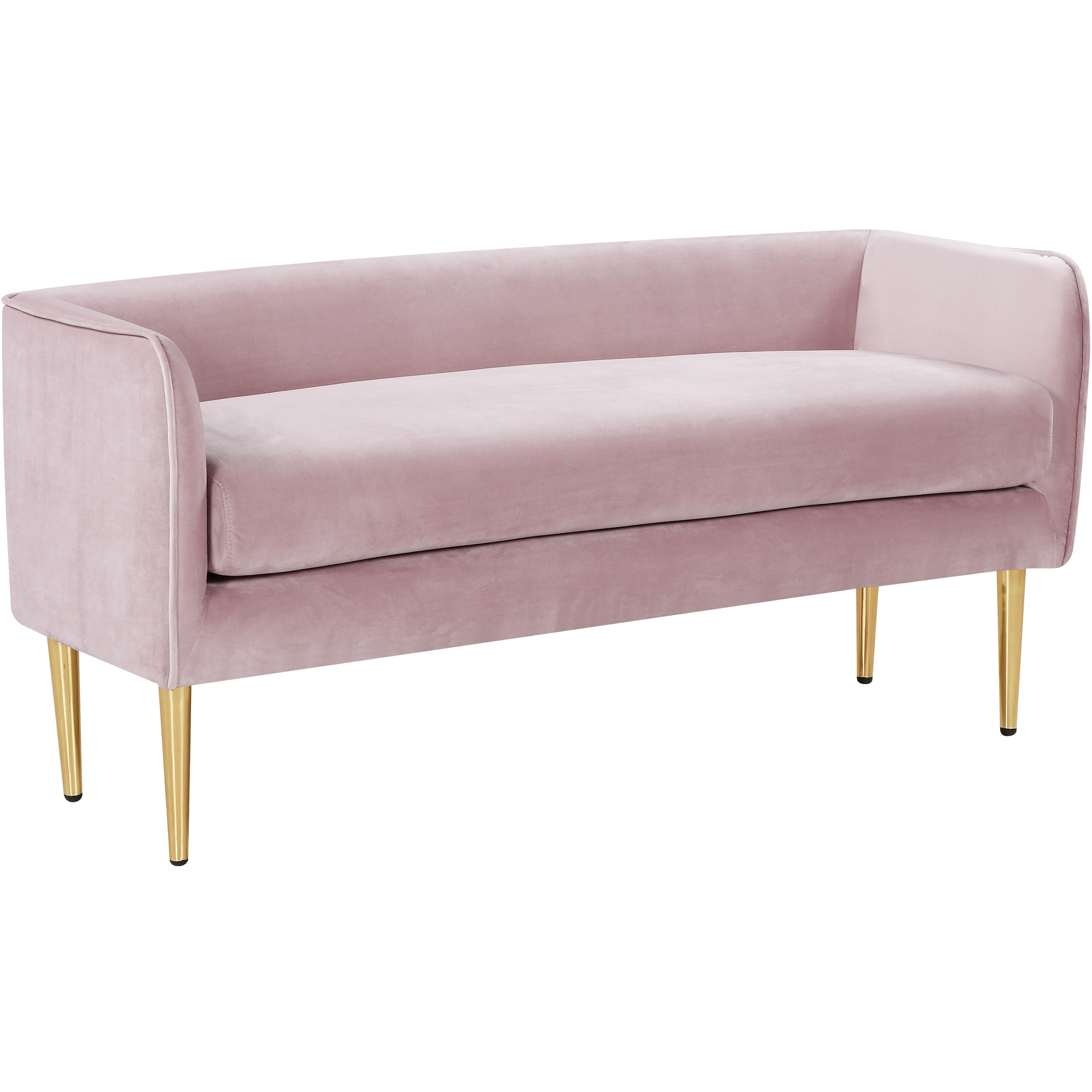 Meridian Audrey Pink Velvet Bench