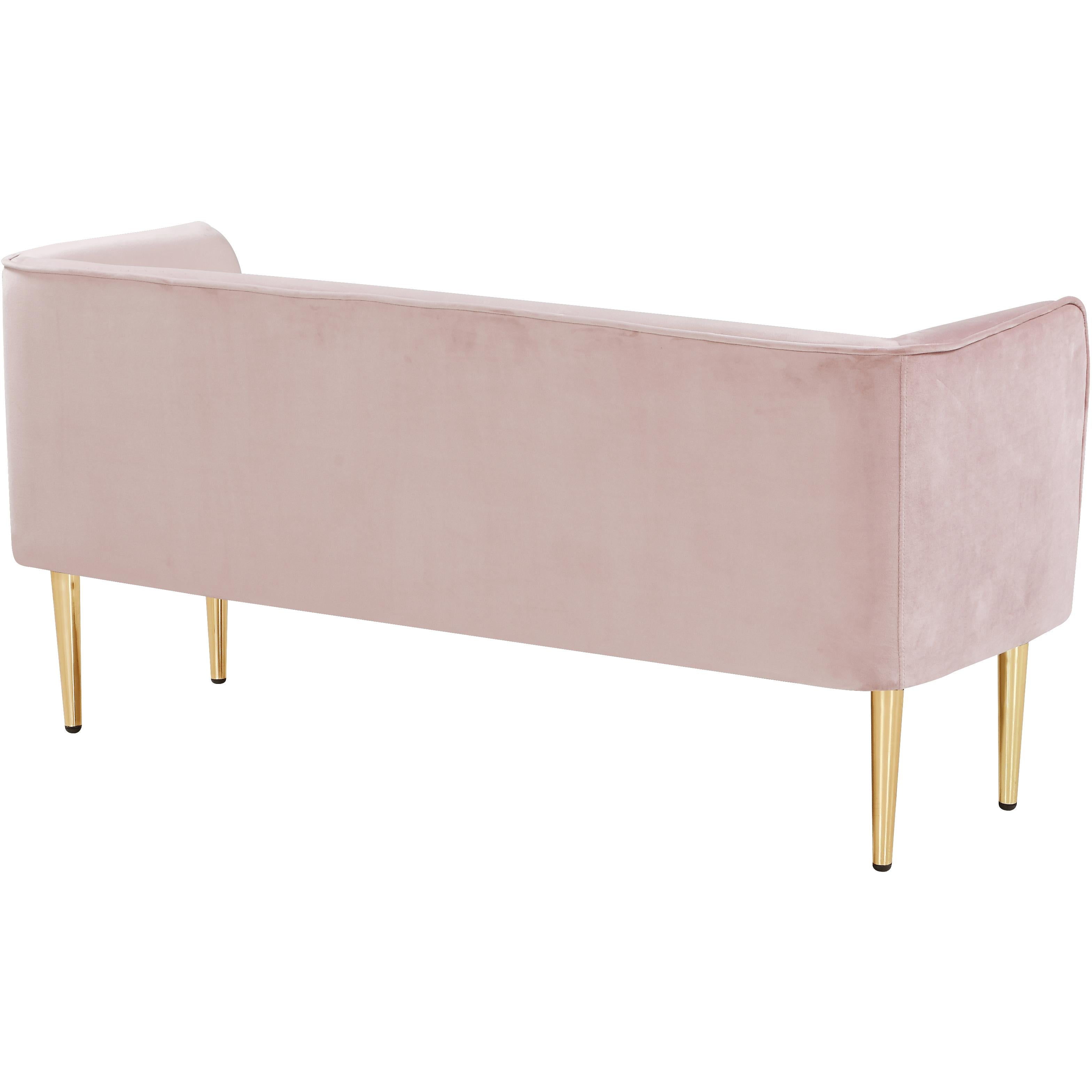 Meridian Audrey Pink Velvet Bench