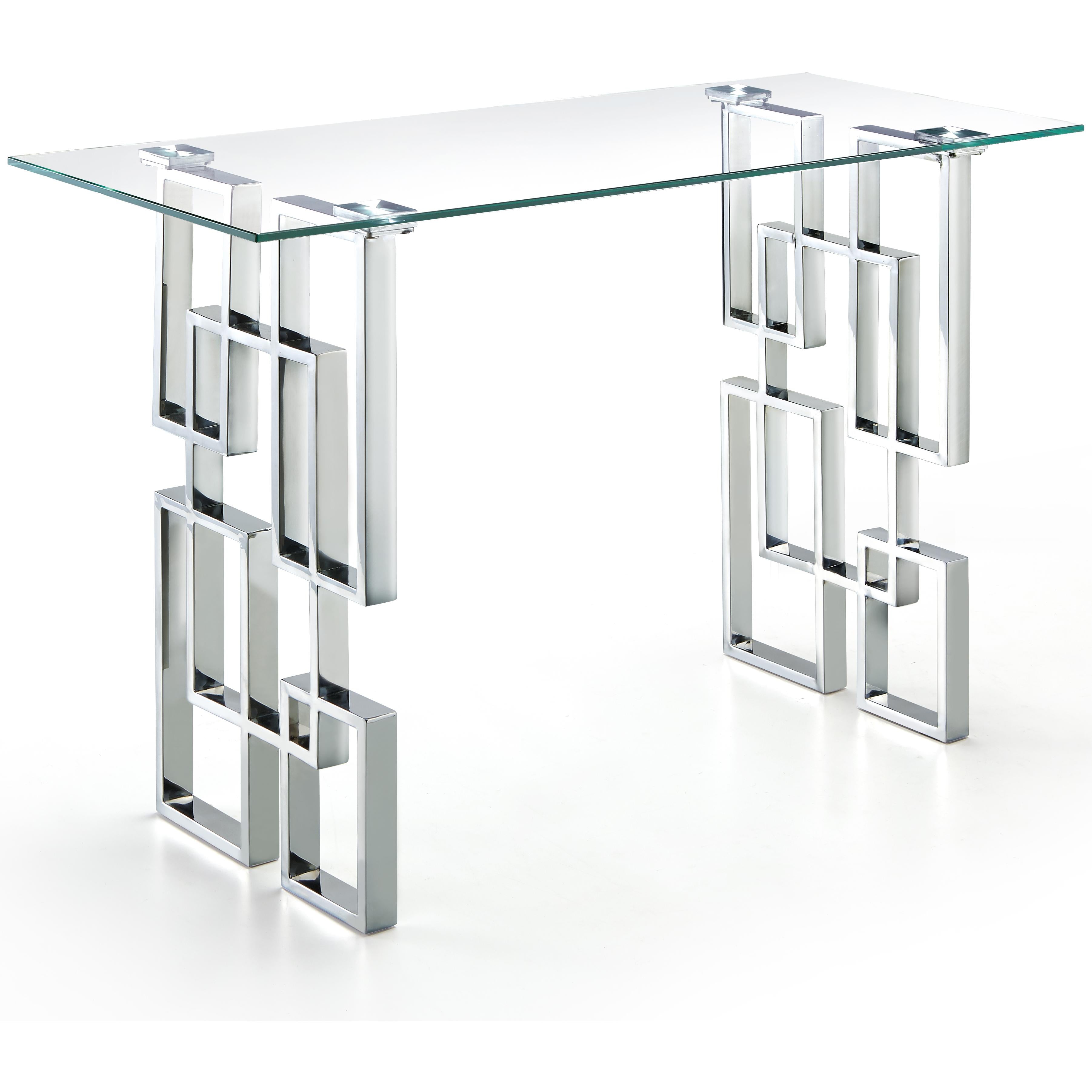 Meridian Alexis Chrome Console Table