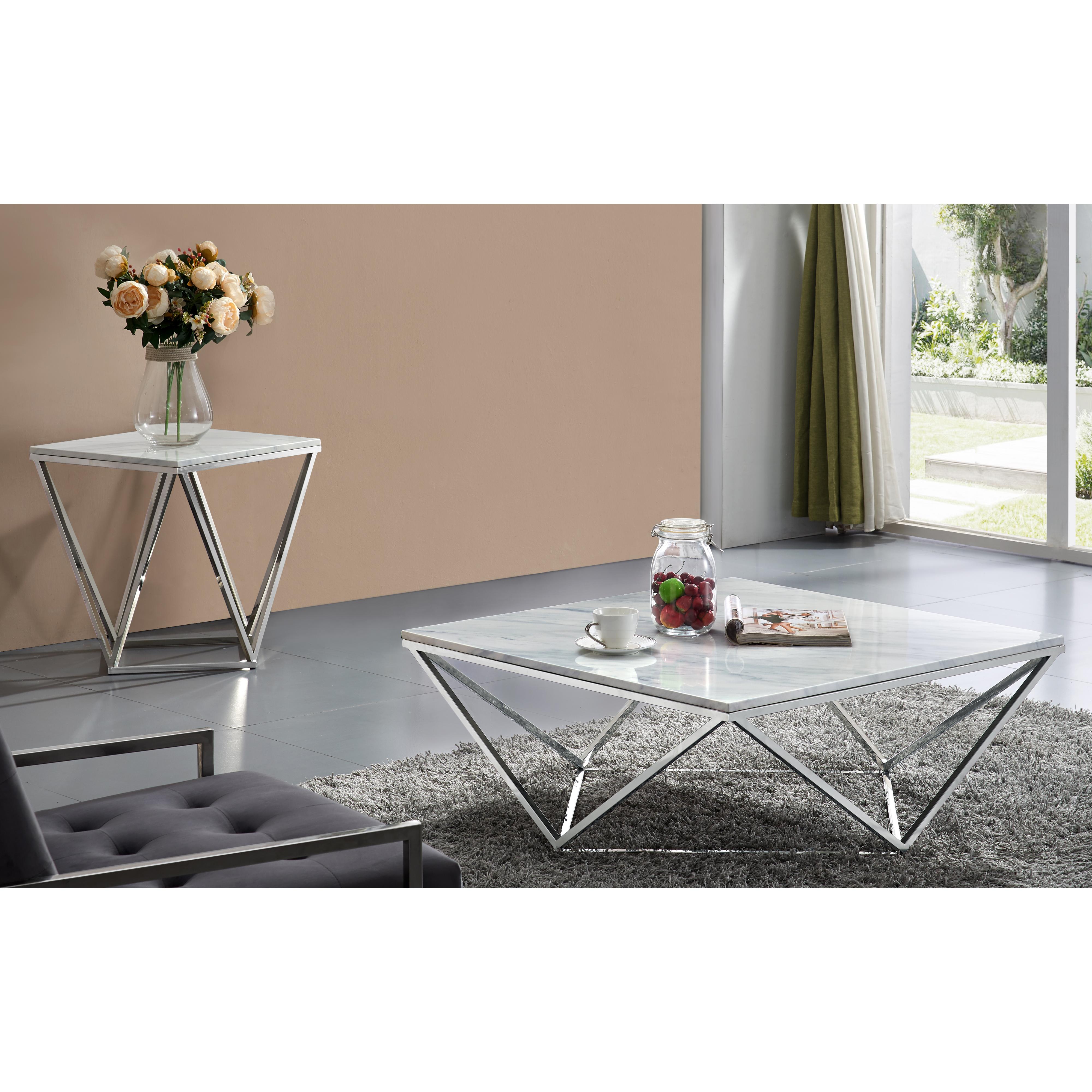 Meridian Skyler Chrome Coffee Table