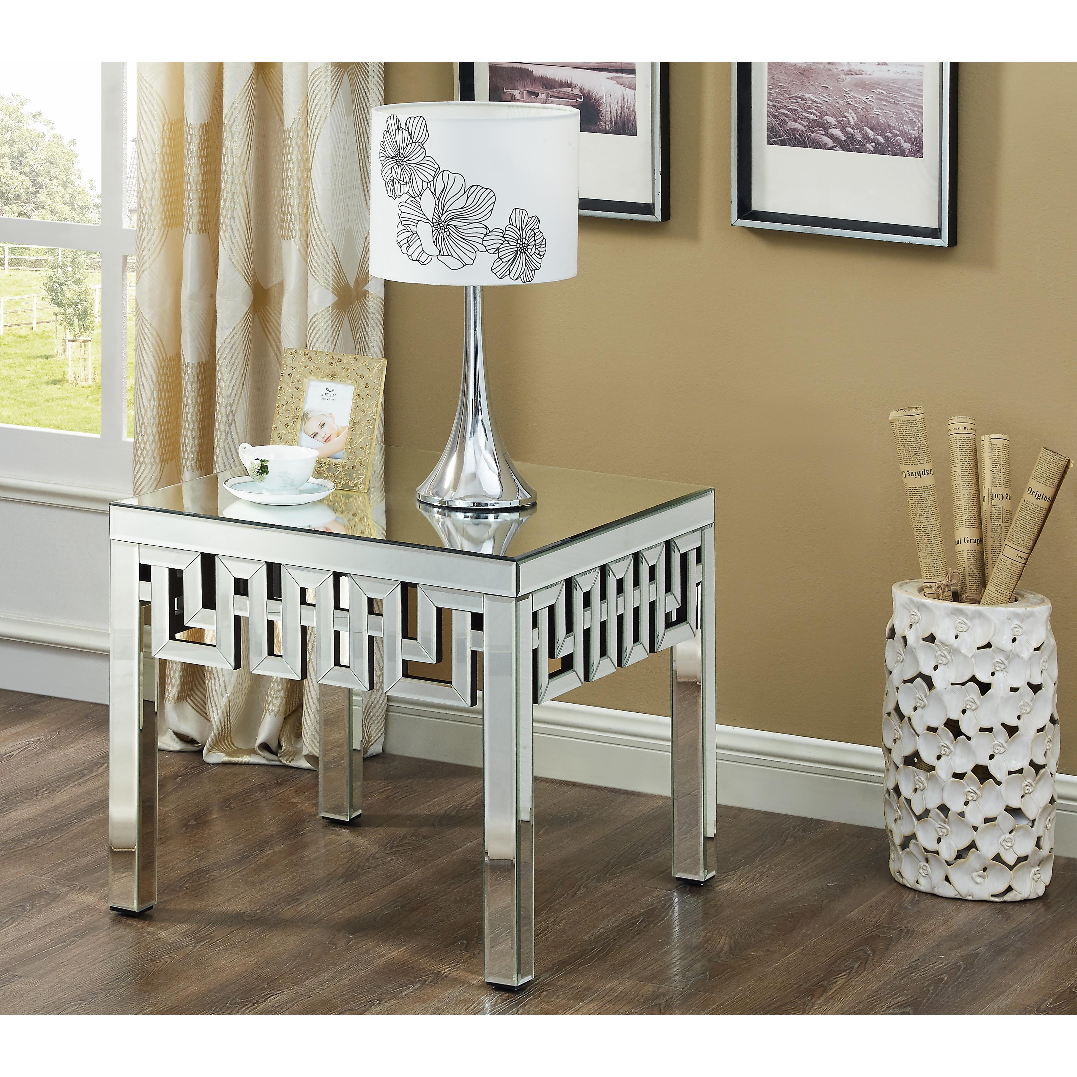 Meridian Aria Mirrored End Table