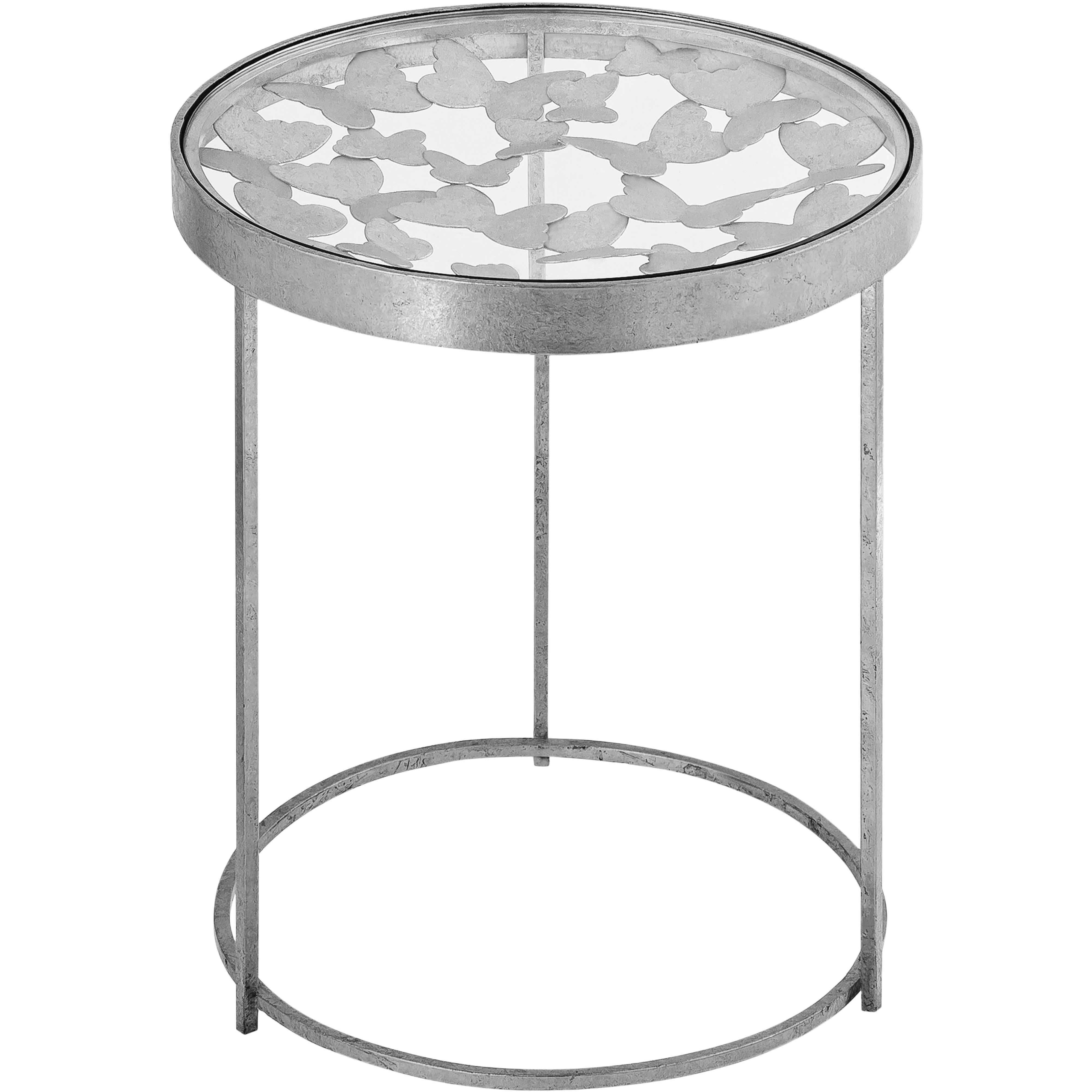 Meridian Butterfly Silver End Table