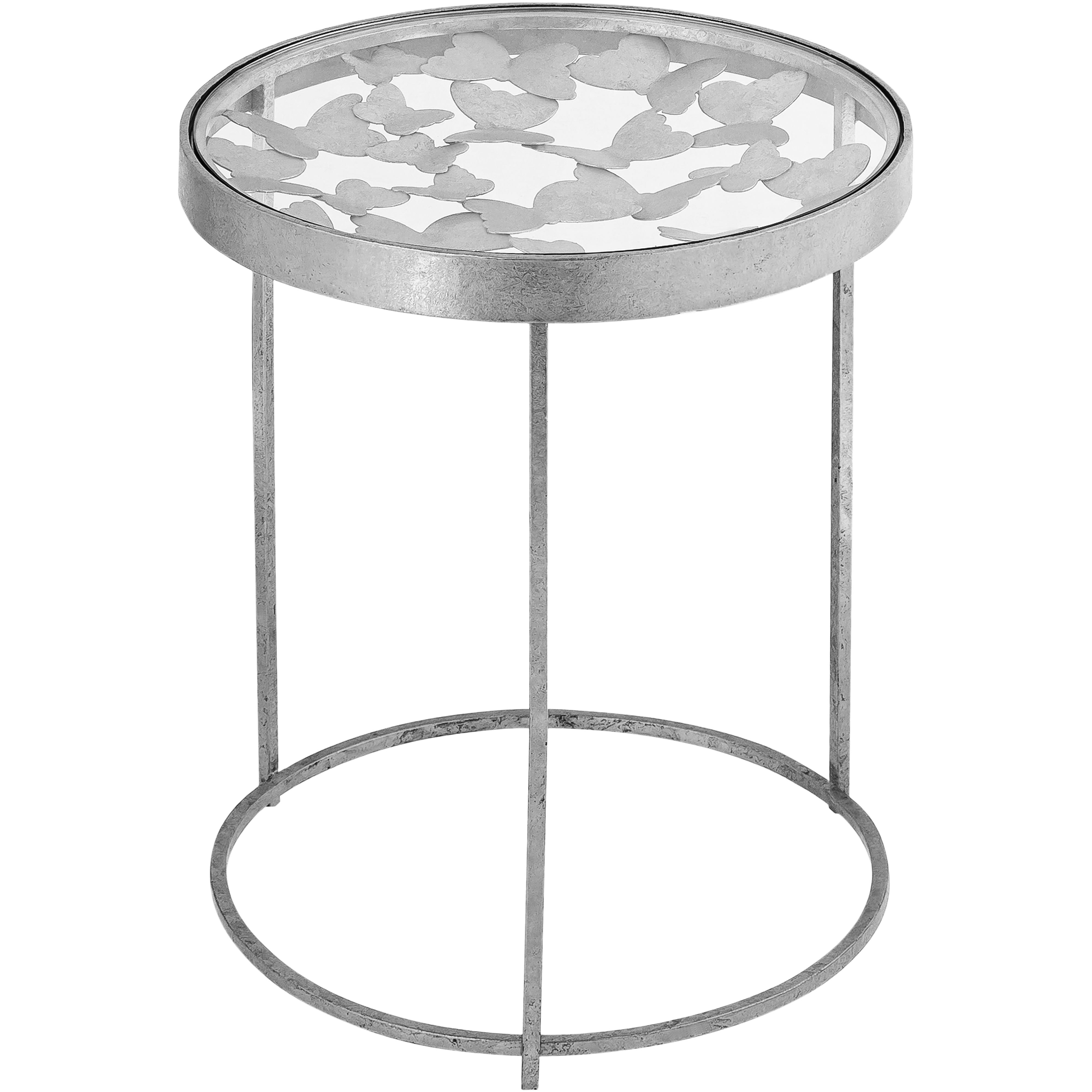 Meridian Butterfly Silver End Table