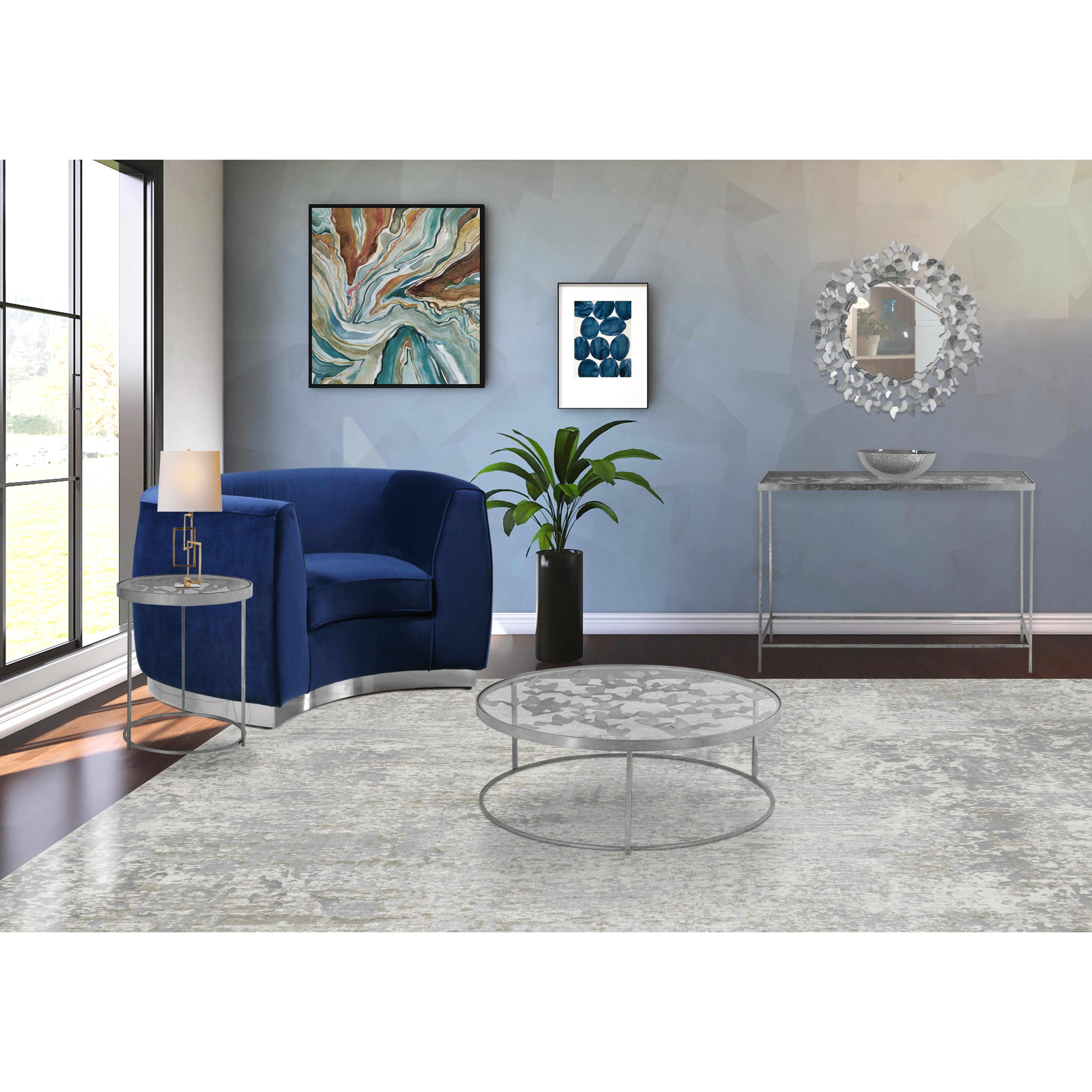 Meridian Butterfly Silver End Table