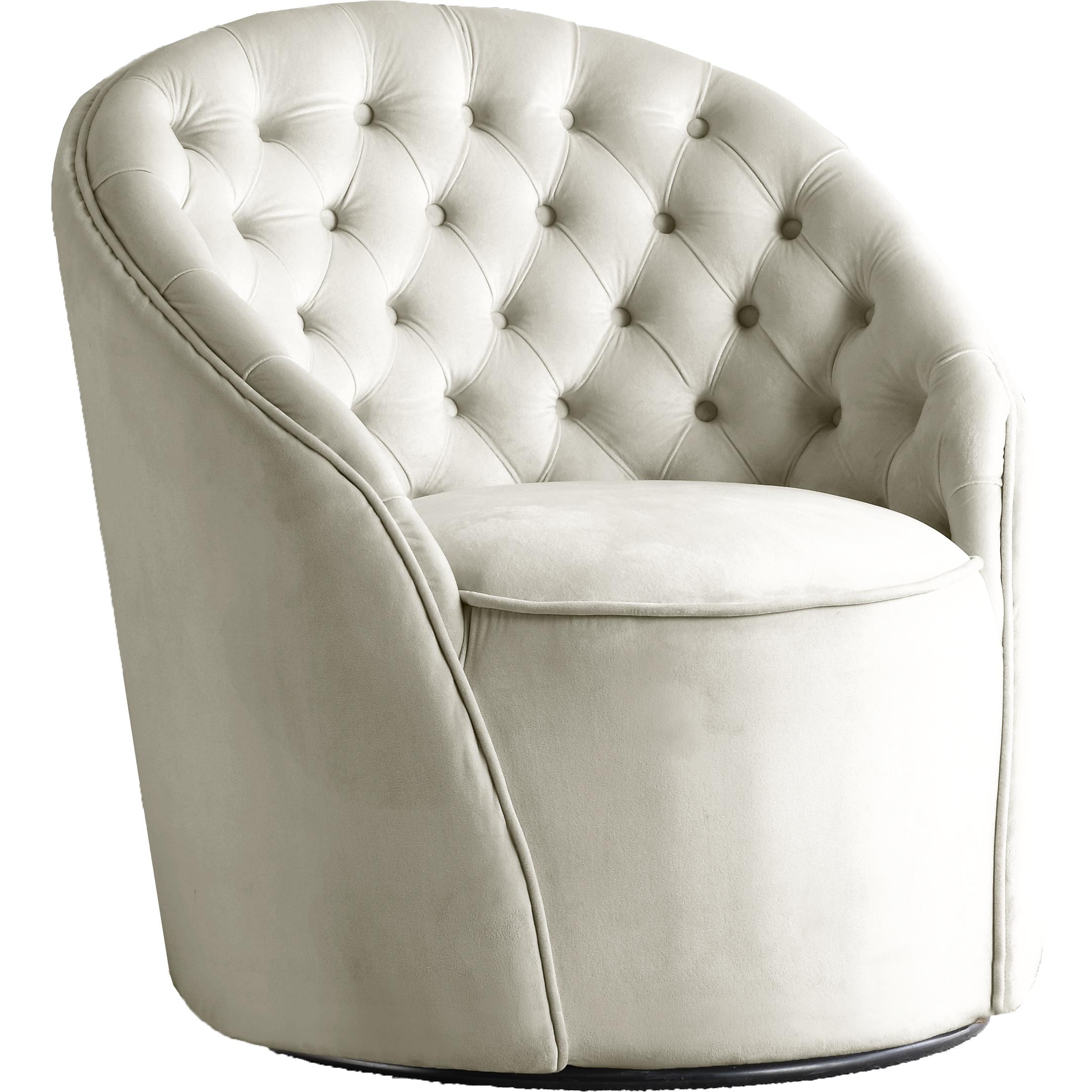 Meridian Alessio Cream Velvet Accent Chair