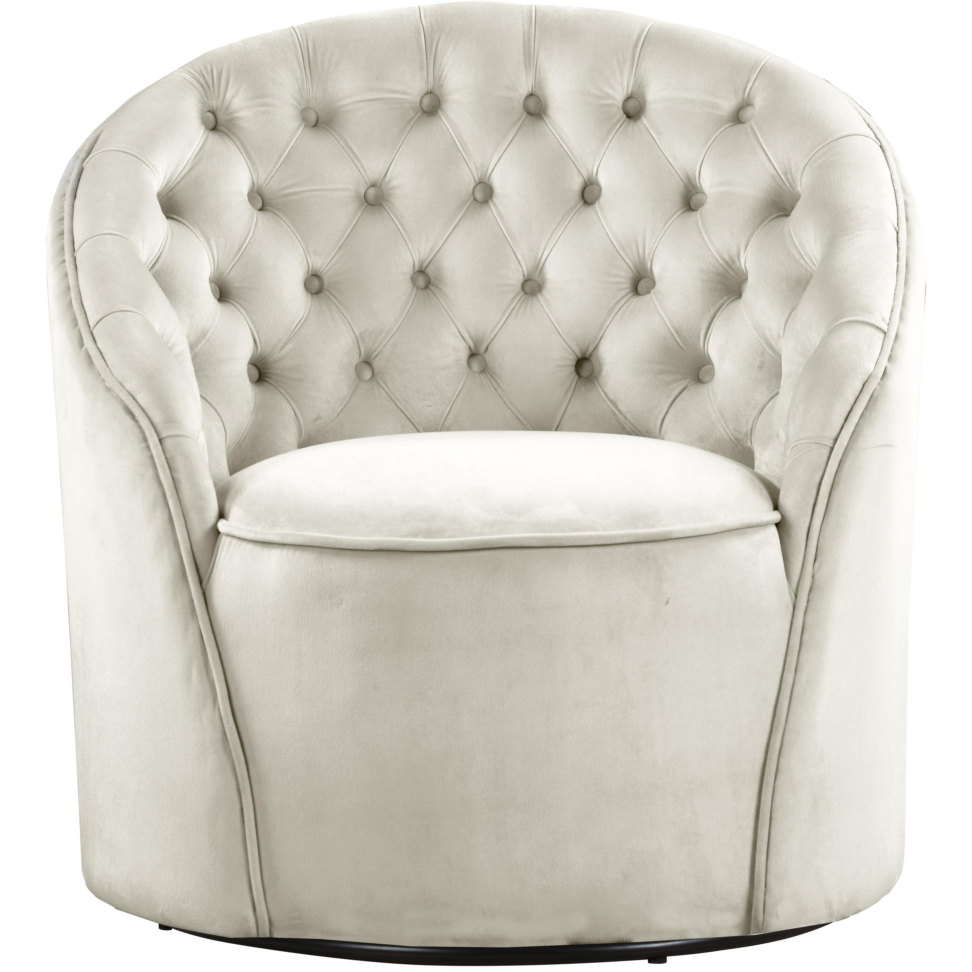 Meridian Alessio Cream Velvet Accent Chair