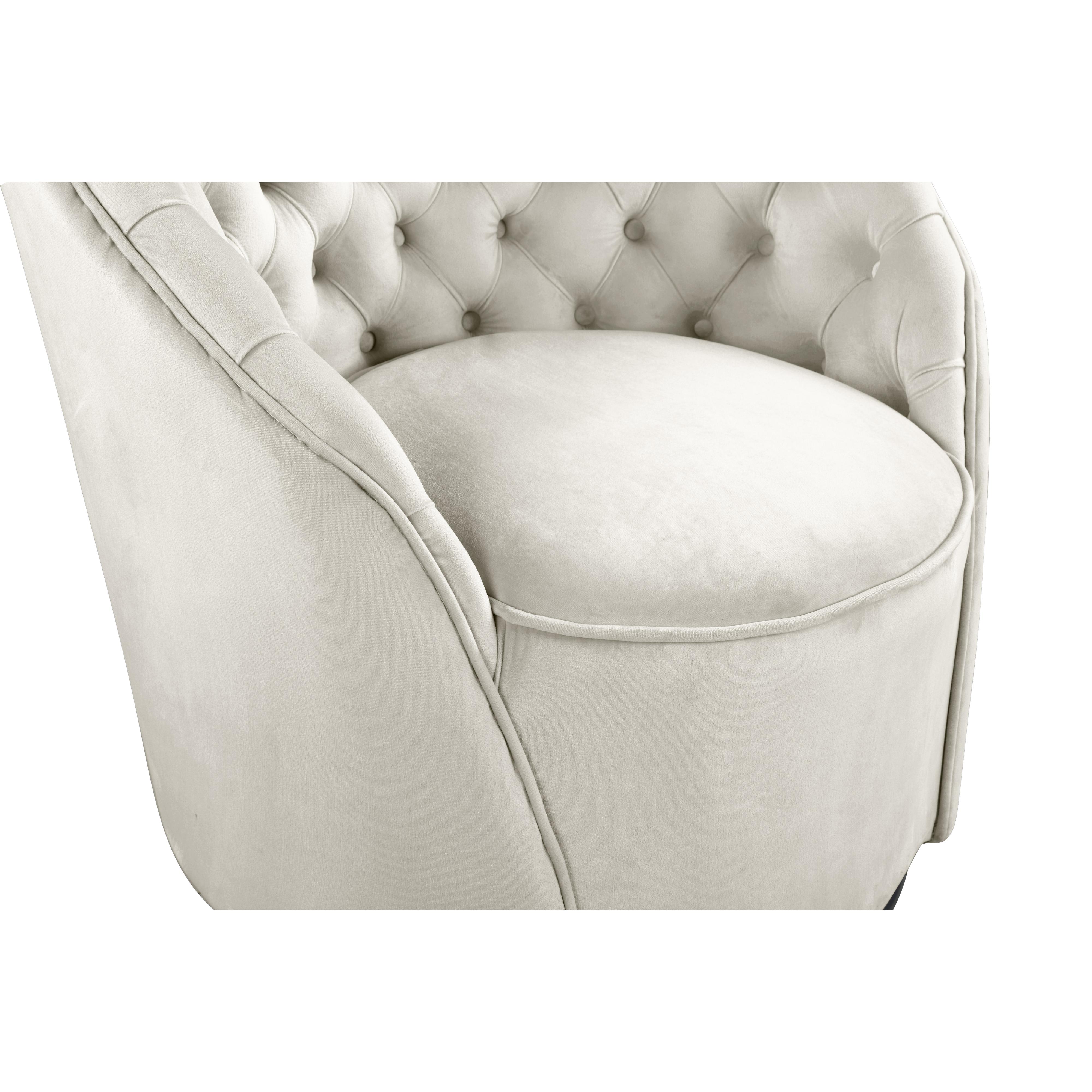 Meridian Alessio Cream Velvet Accent Chair