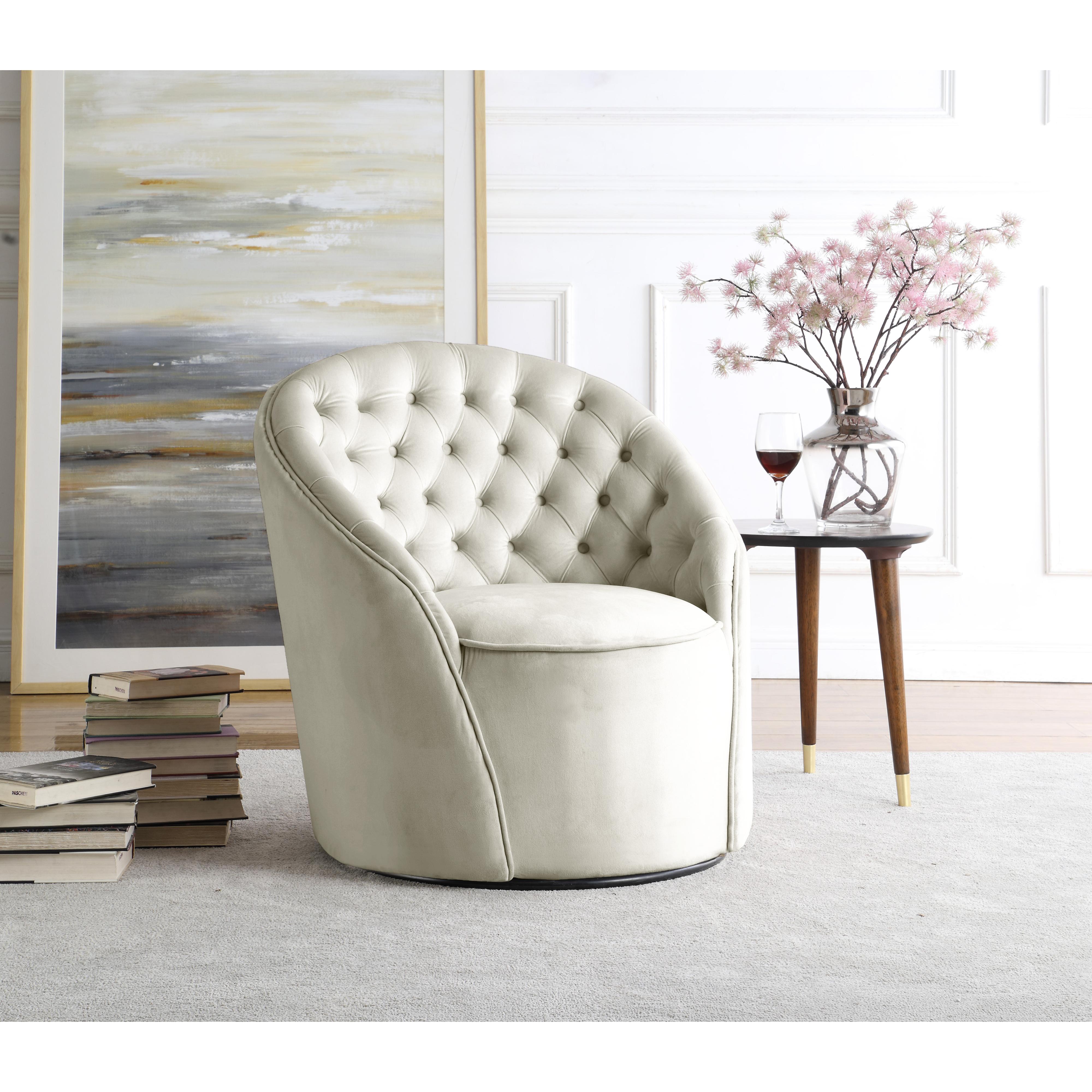 Meridian Alessio Cream Velvet Accent Chair