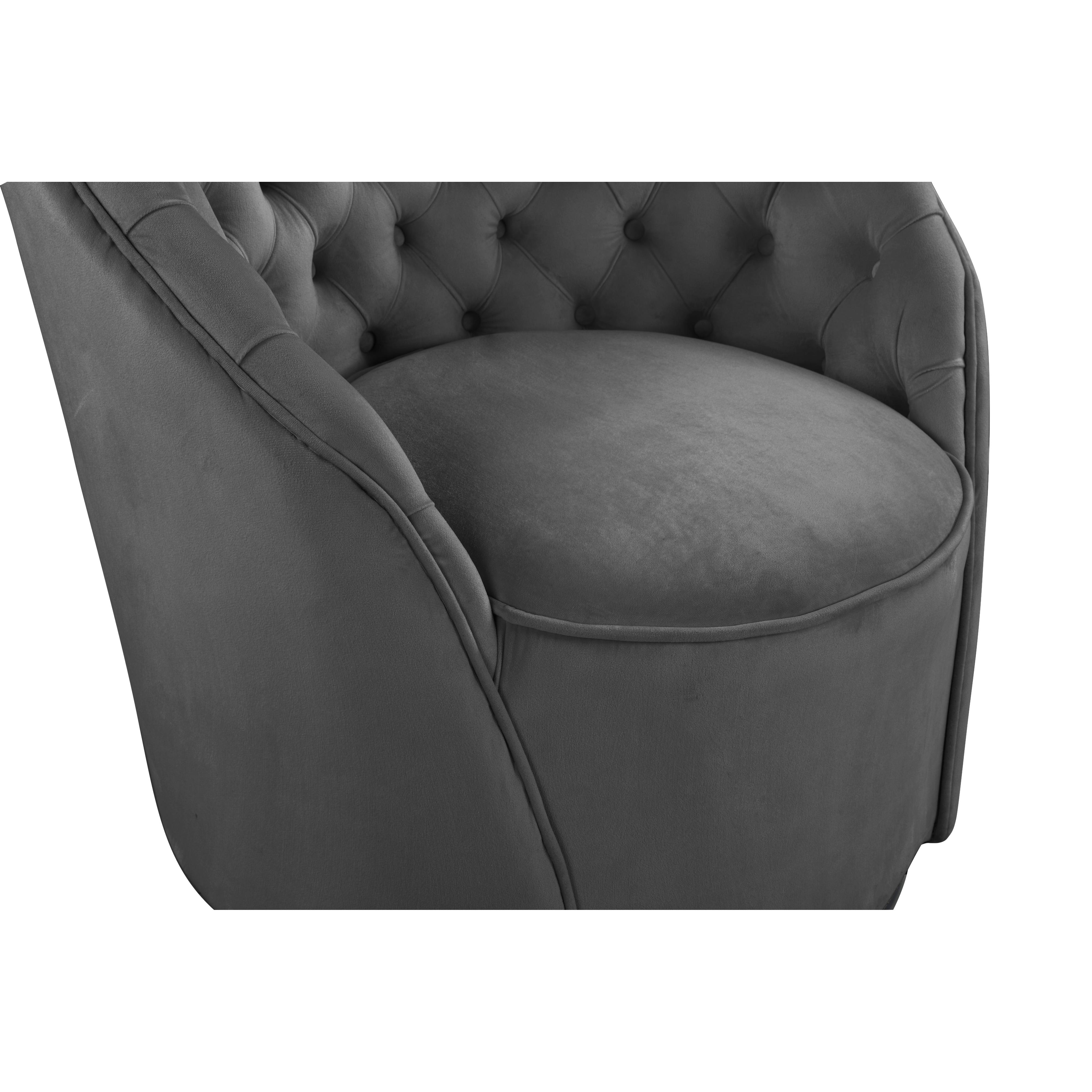 Meridian Alessio Grey Velvet Accent Chair