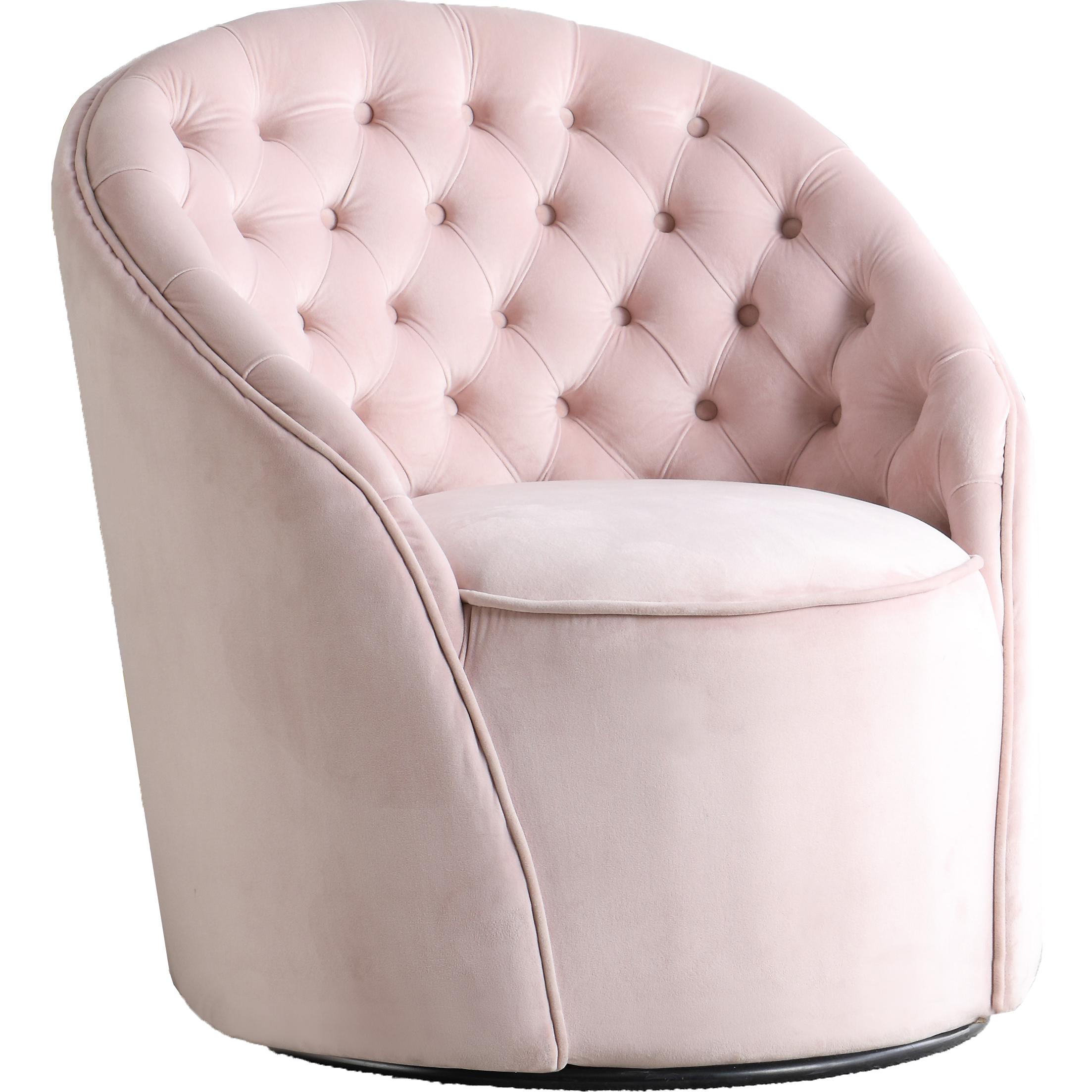 Meridian Alessio Pink Velvet Accent Chair