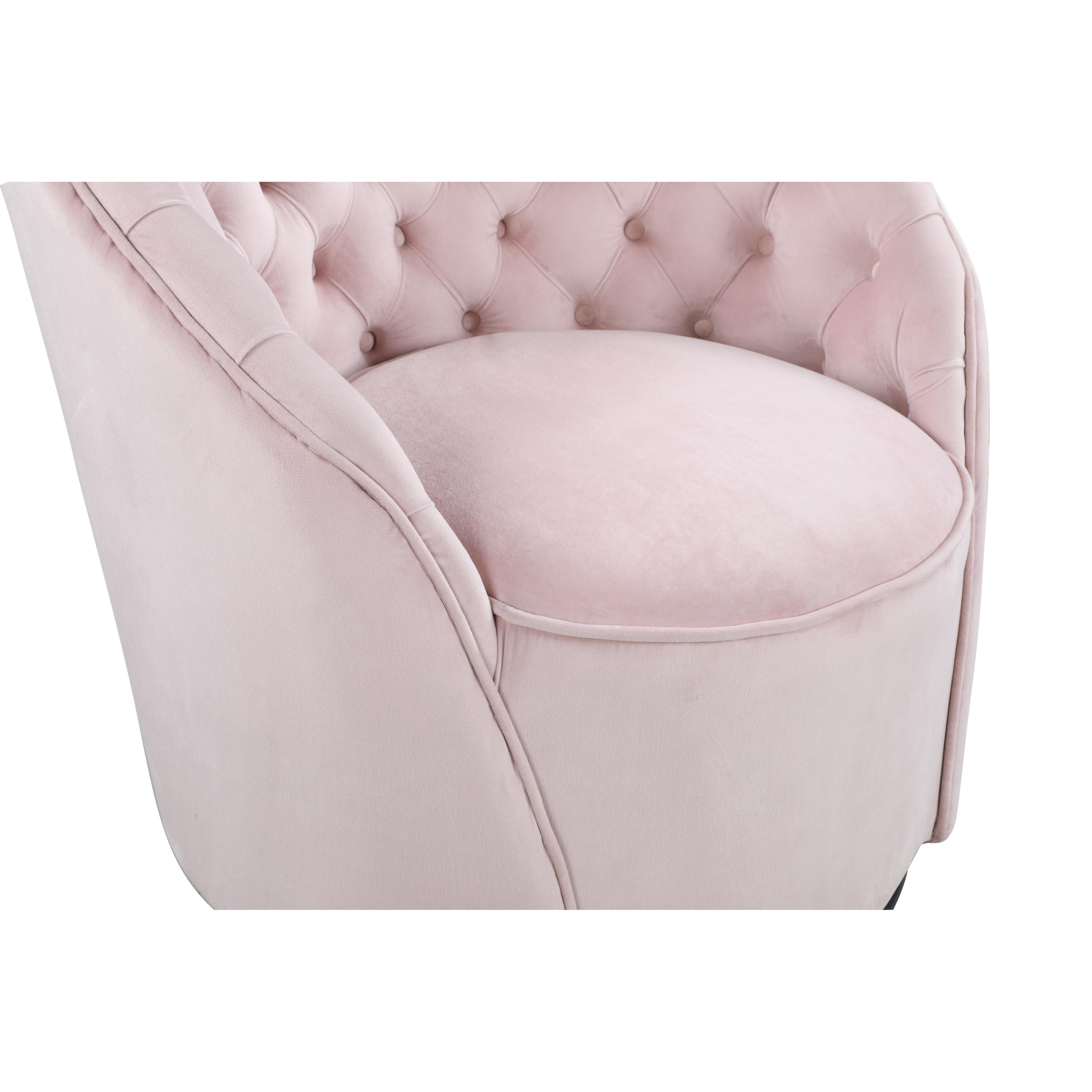 Meridian Alessio Pink Velvet Accent Chair