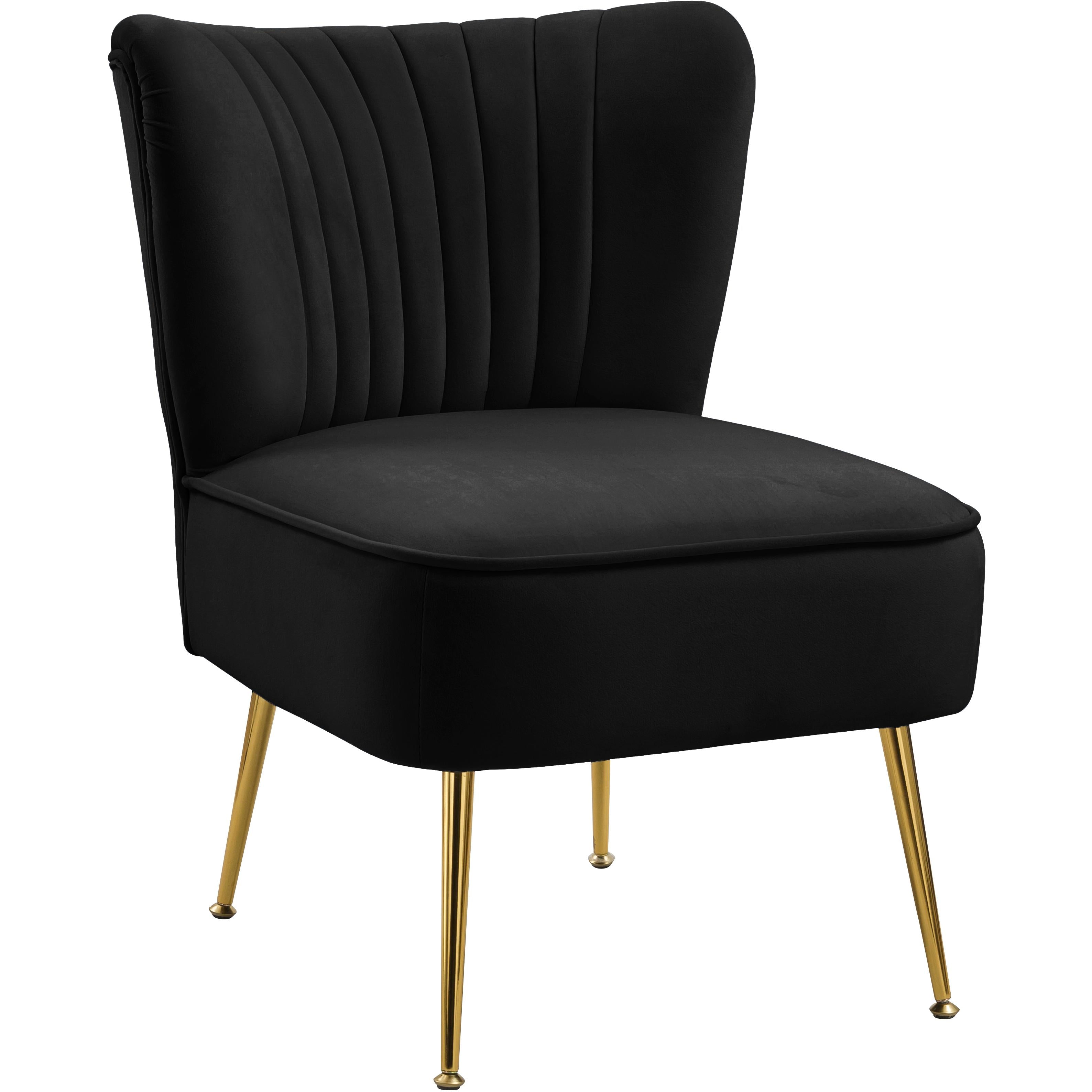 Meridian Tess Black Velvet Accent Chair