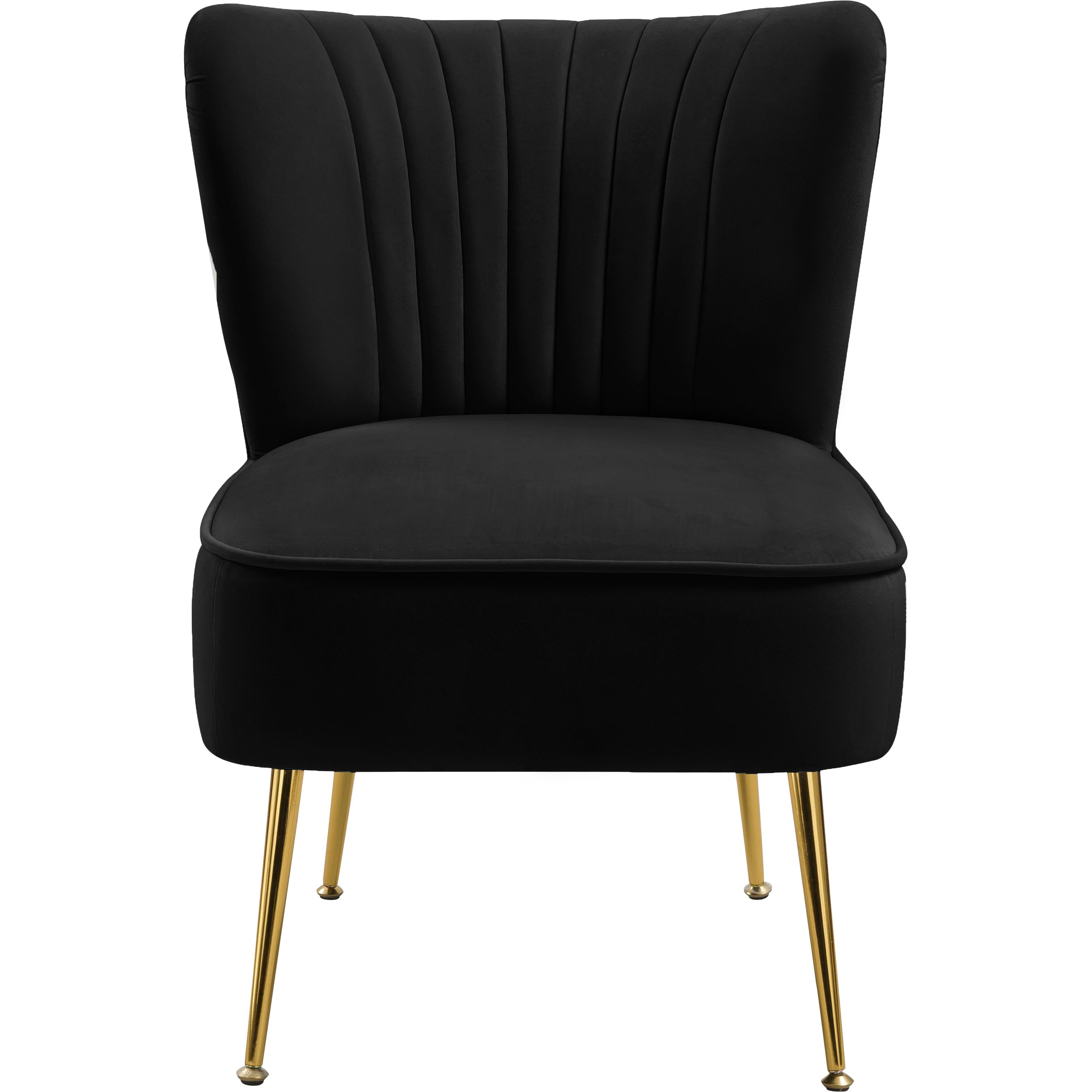 Meridian Tess Black Velvet Accent Chair