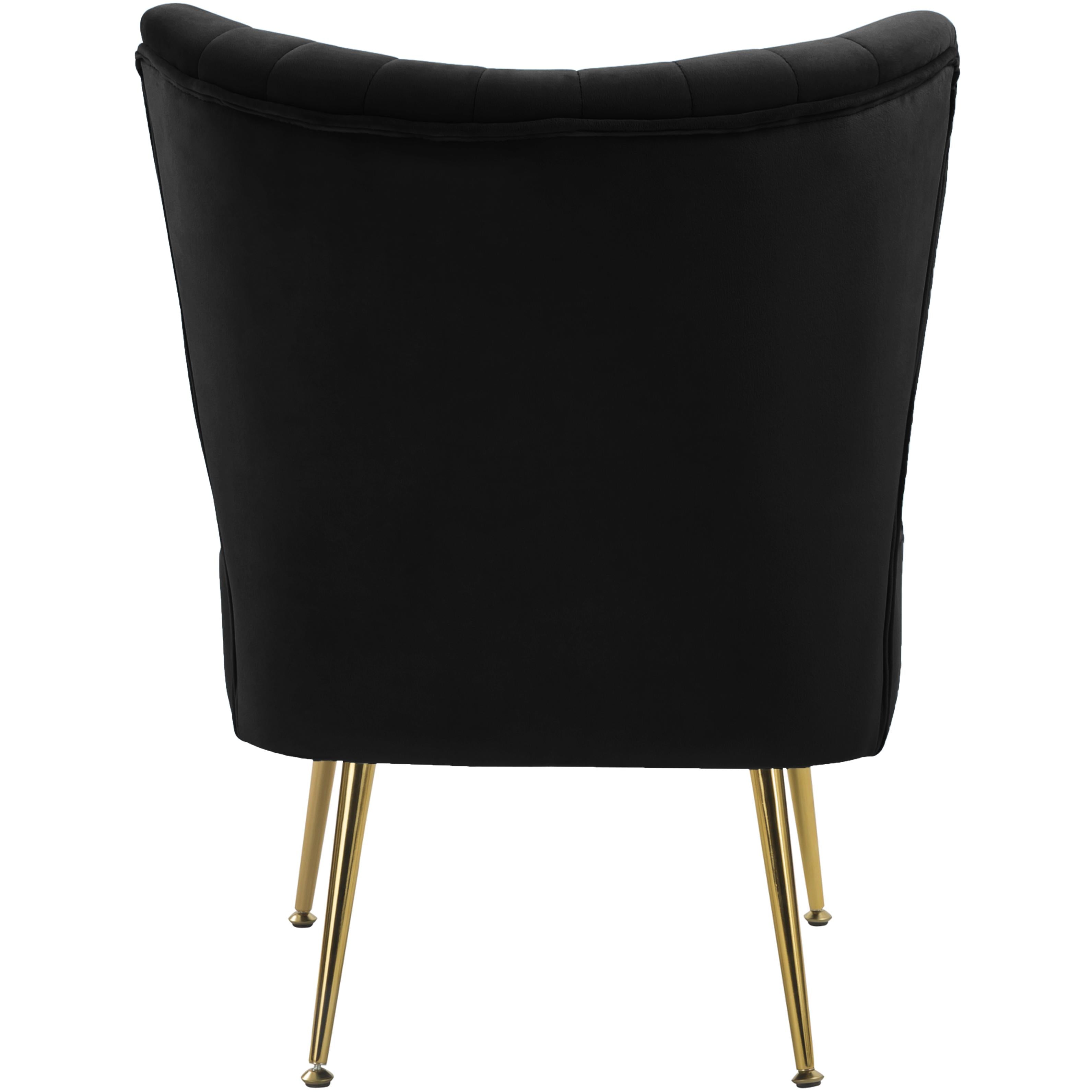 Meridian Tess Black Velvet Accent Chair