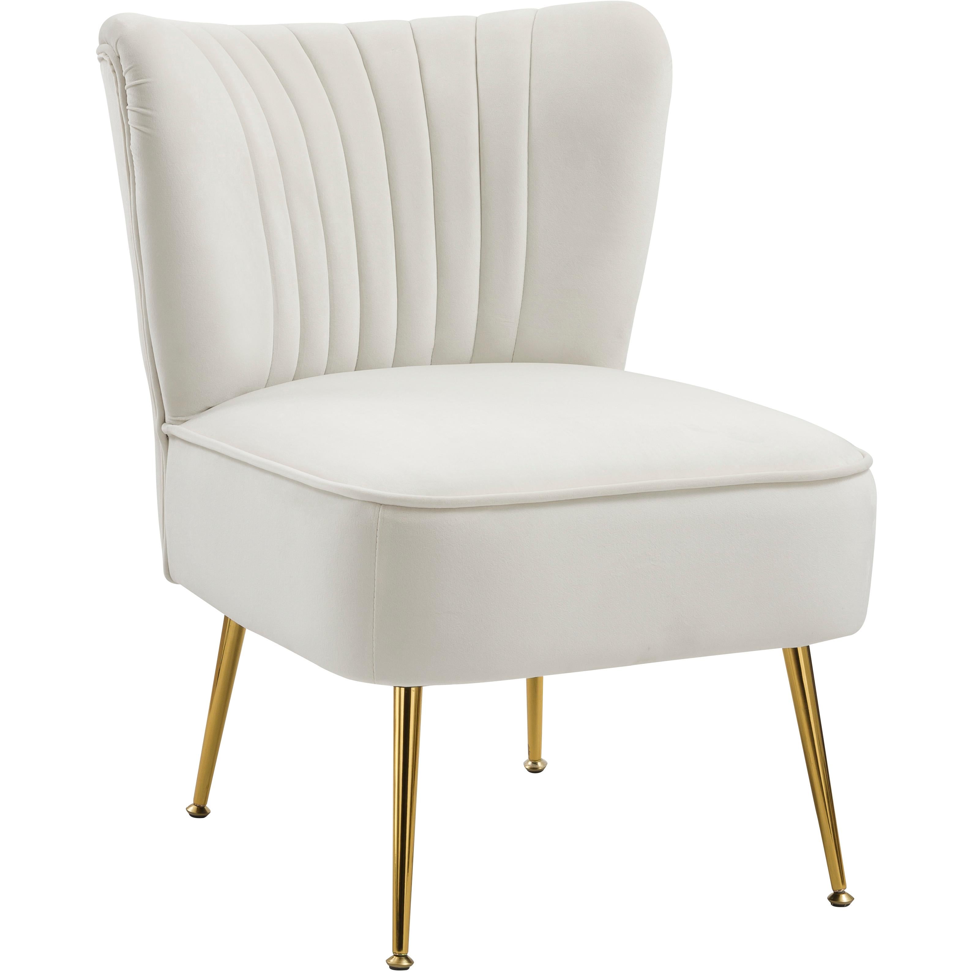 Meridian Tess Cream Velvet Accent Chair