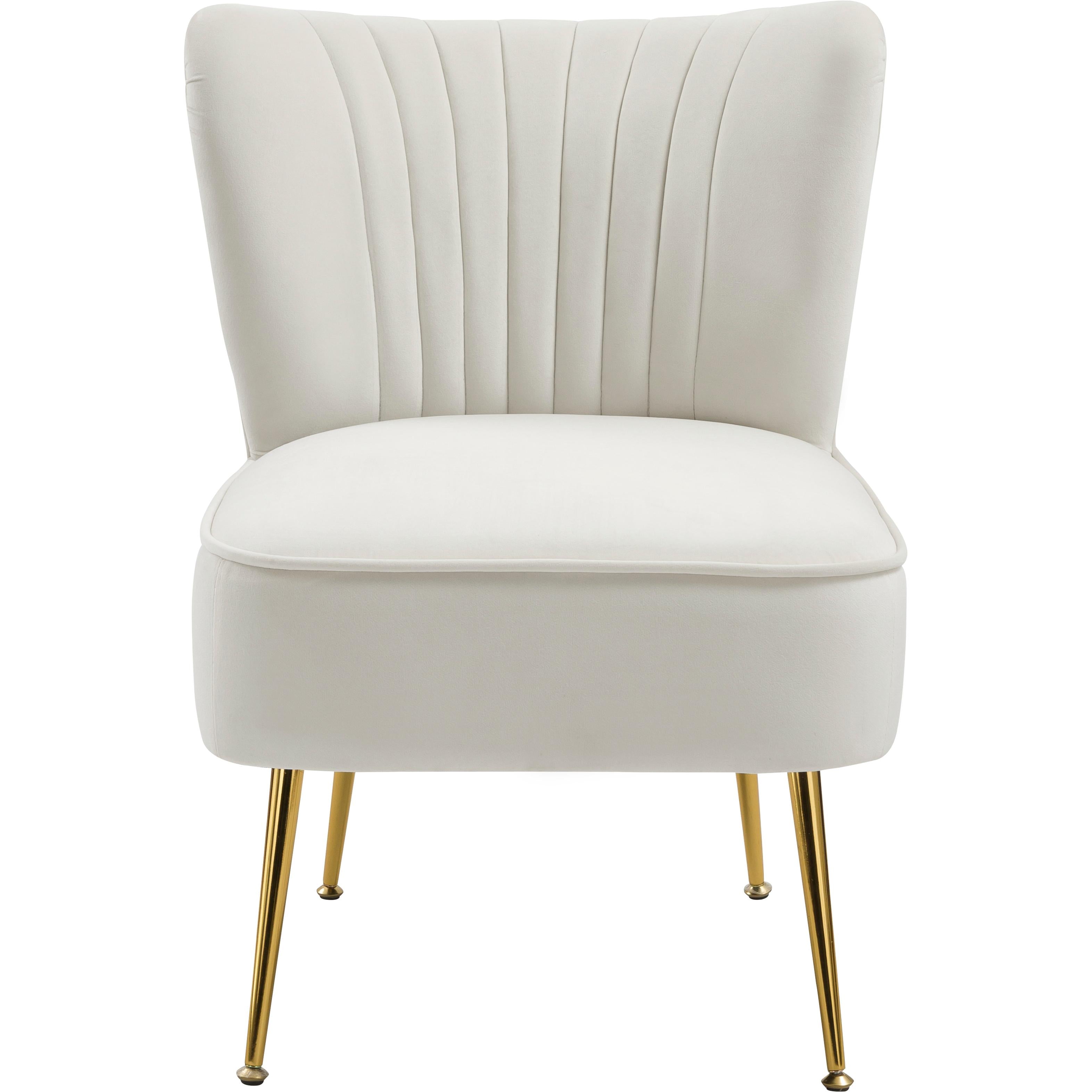 Meridian Tess Cream Velvet Accent Chair