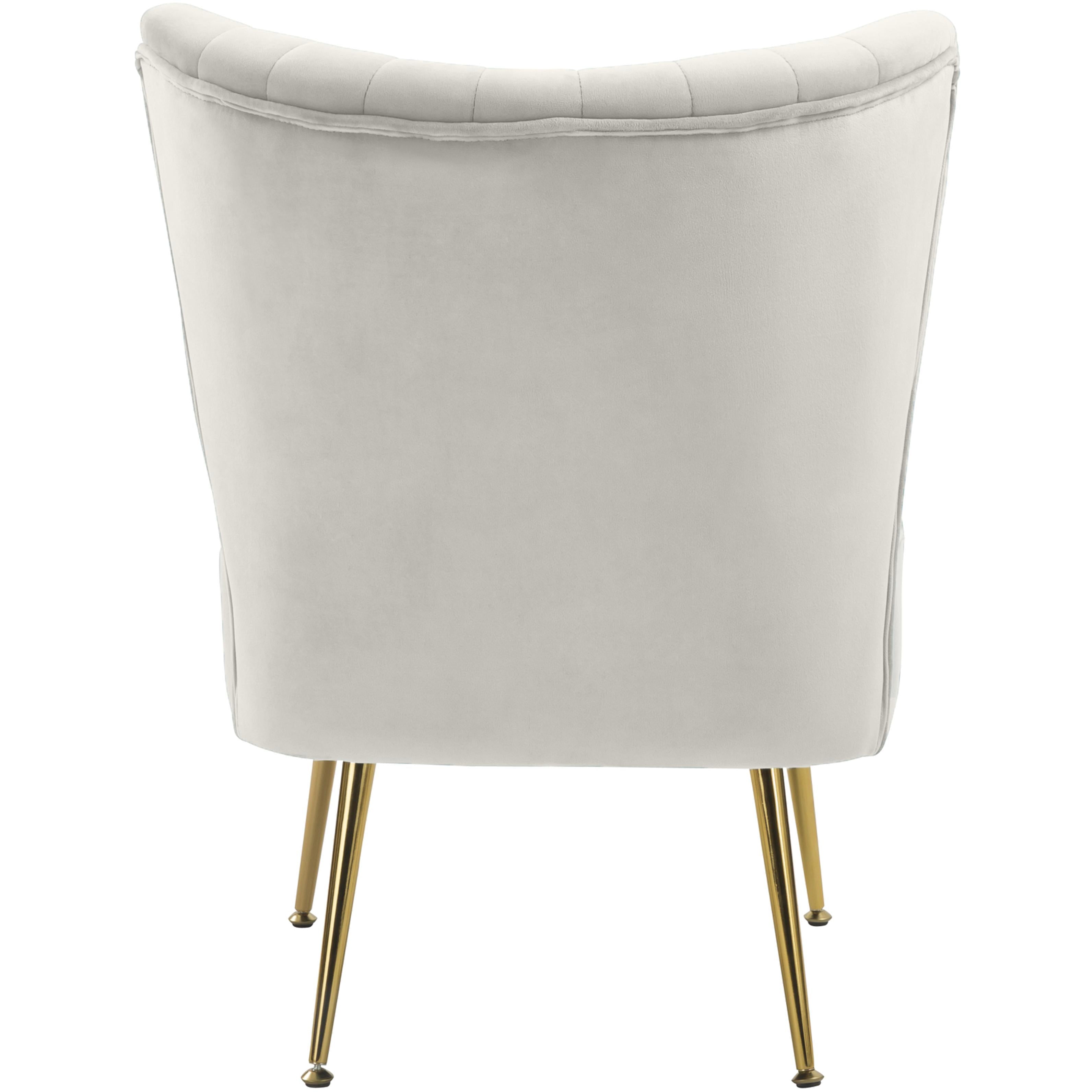 Meridian Tess Cream Velvet Accent Chair